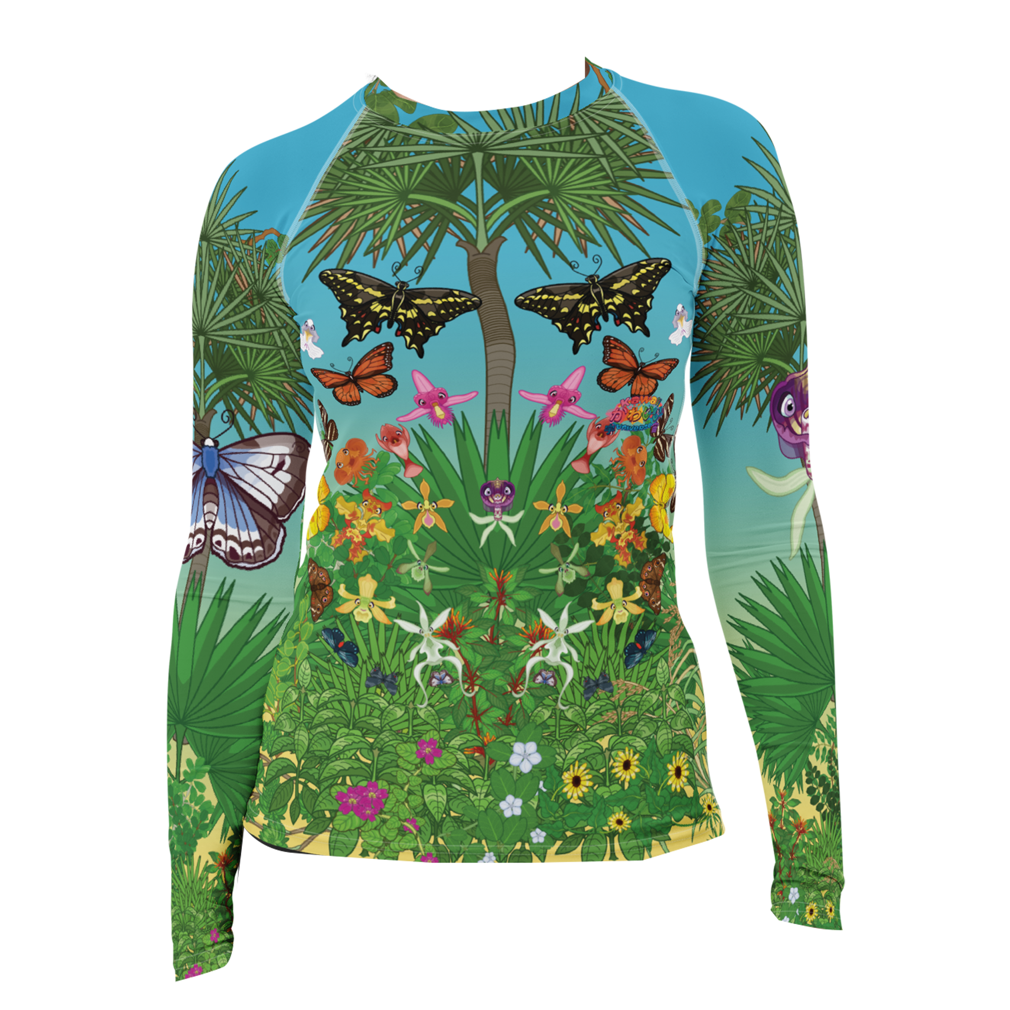 Kawaii Universe - Cute Florida Coastal Hammock Ladies Rash Guard