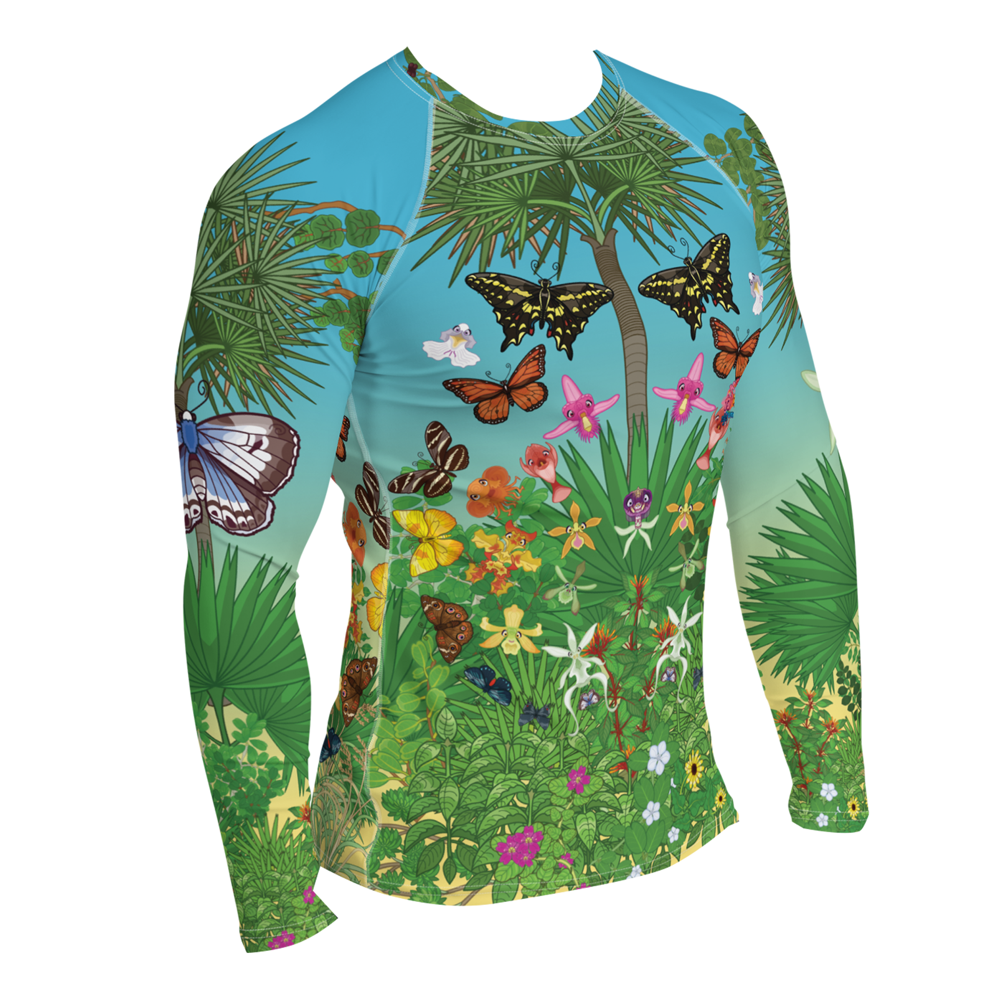 Kawaii Universe - Cute Florida Coastal Hammock Mens Rash Guard