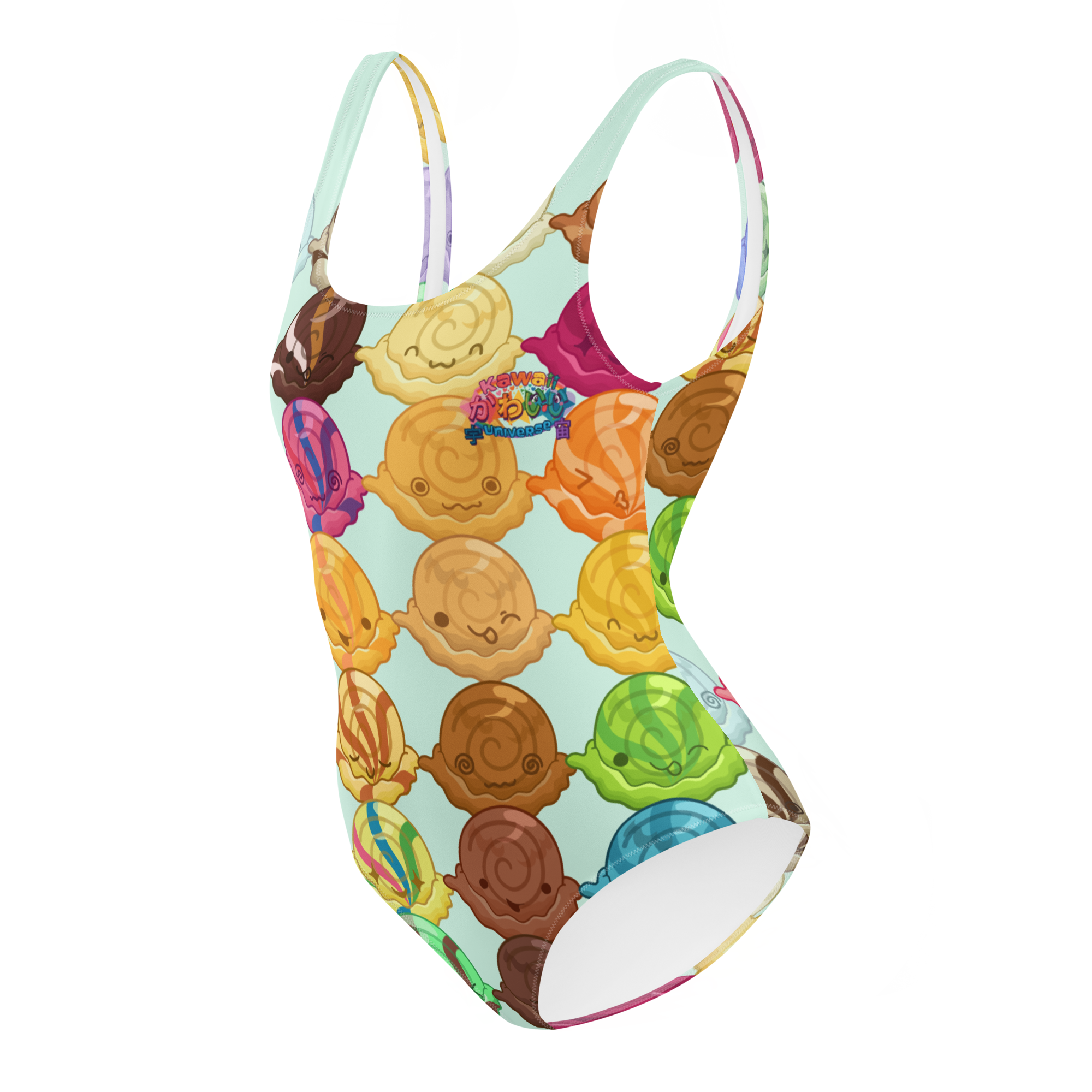 Kawaii Universe - Cute Gelato Scoops Argyle One-Piece Swimsuit