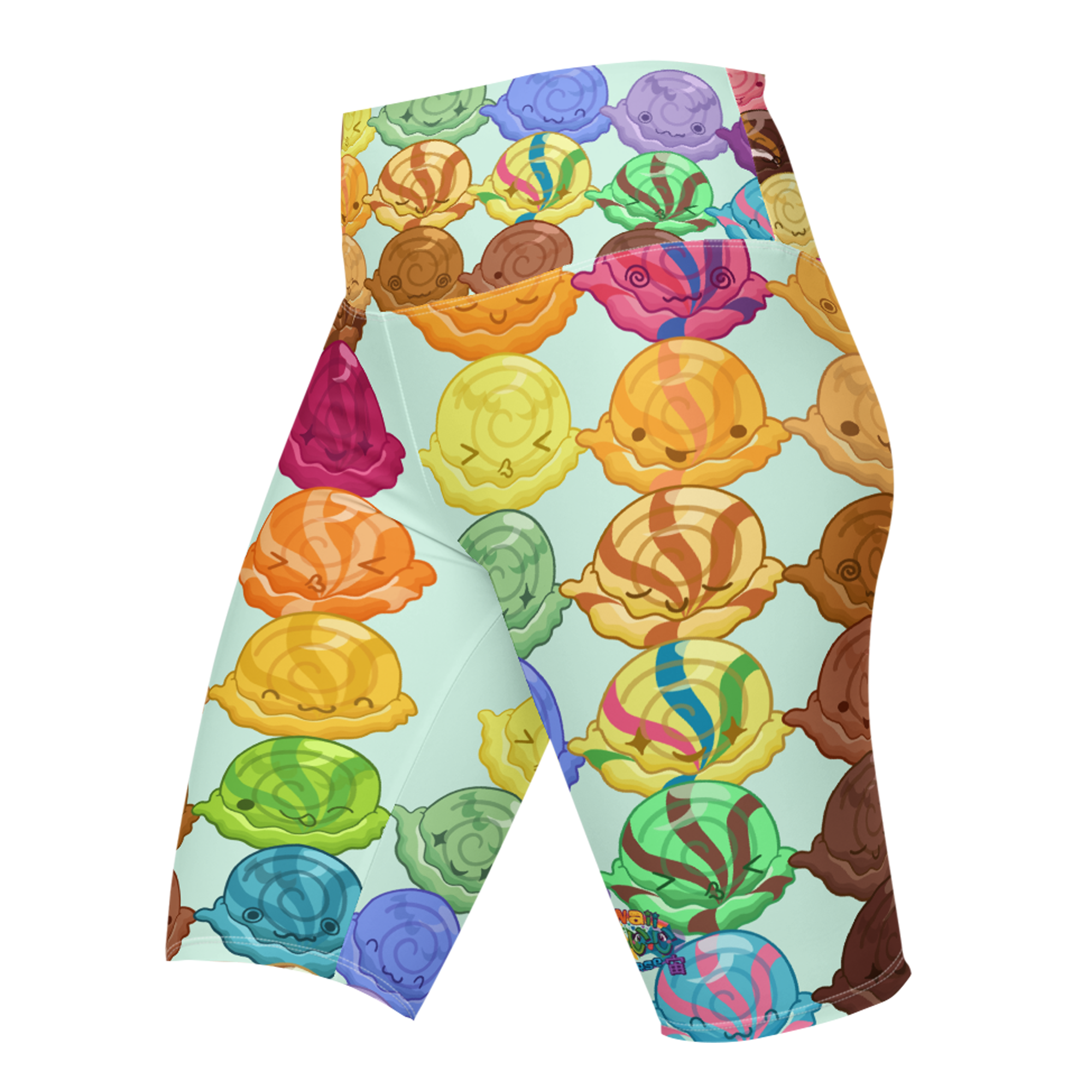 Kawaii Universe - Cute Gelato Scoops Argyle Bike Shorts