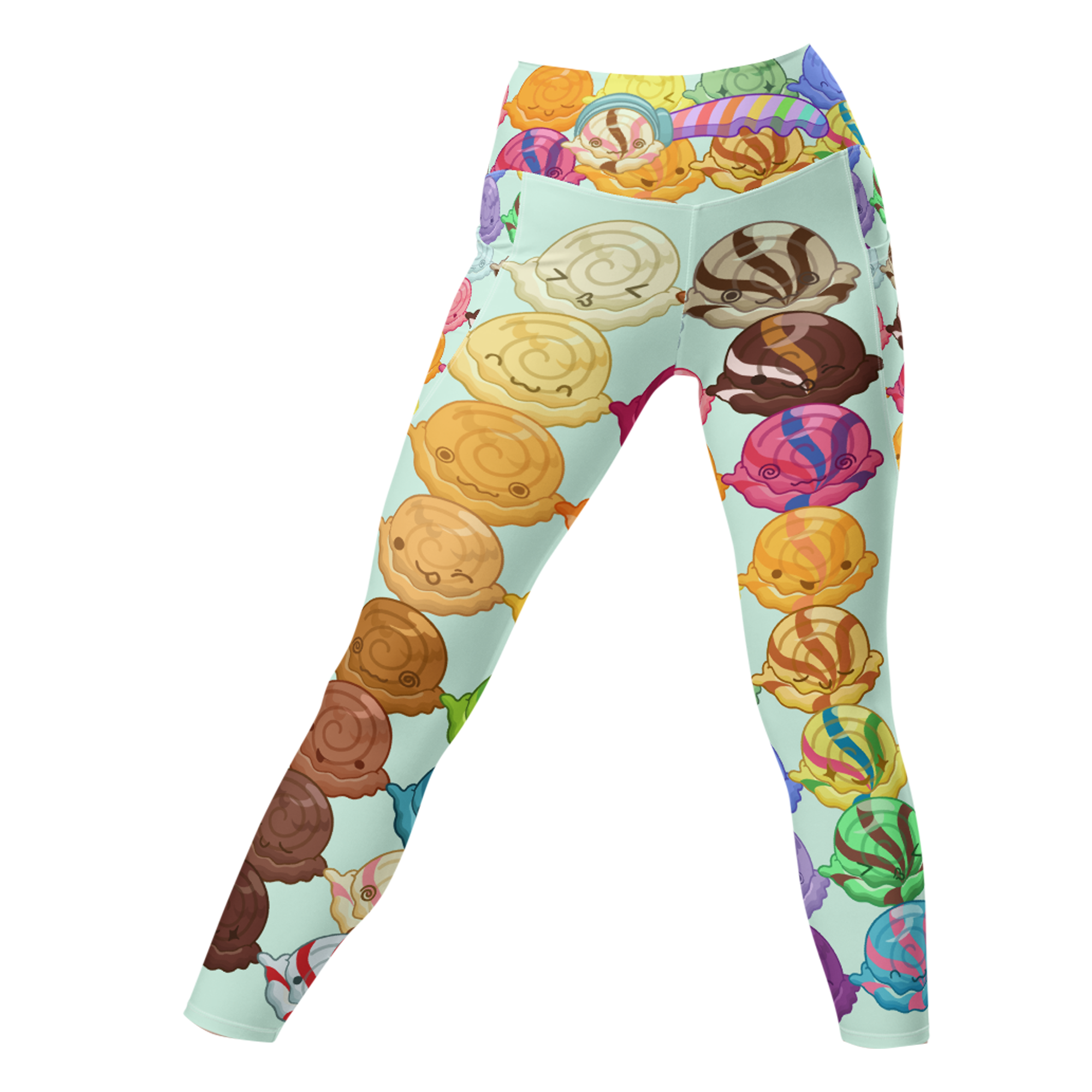 Kawaii Universe - Cute Gelato Scoops Argyle Ladies Leggings