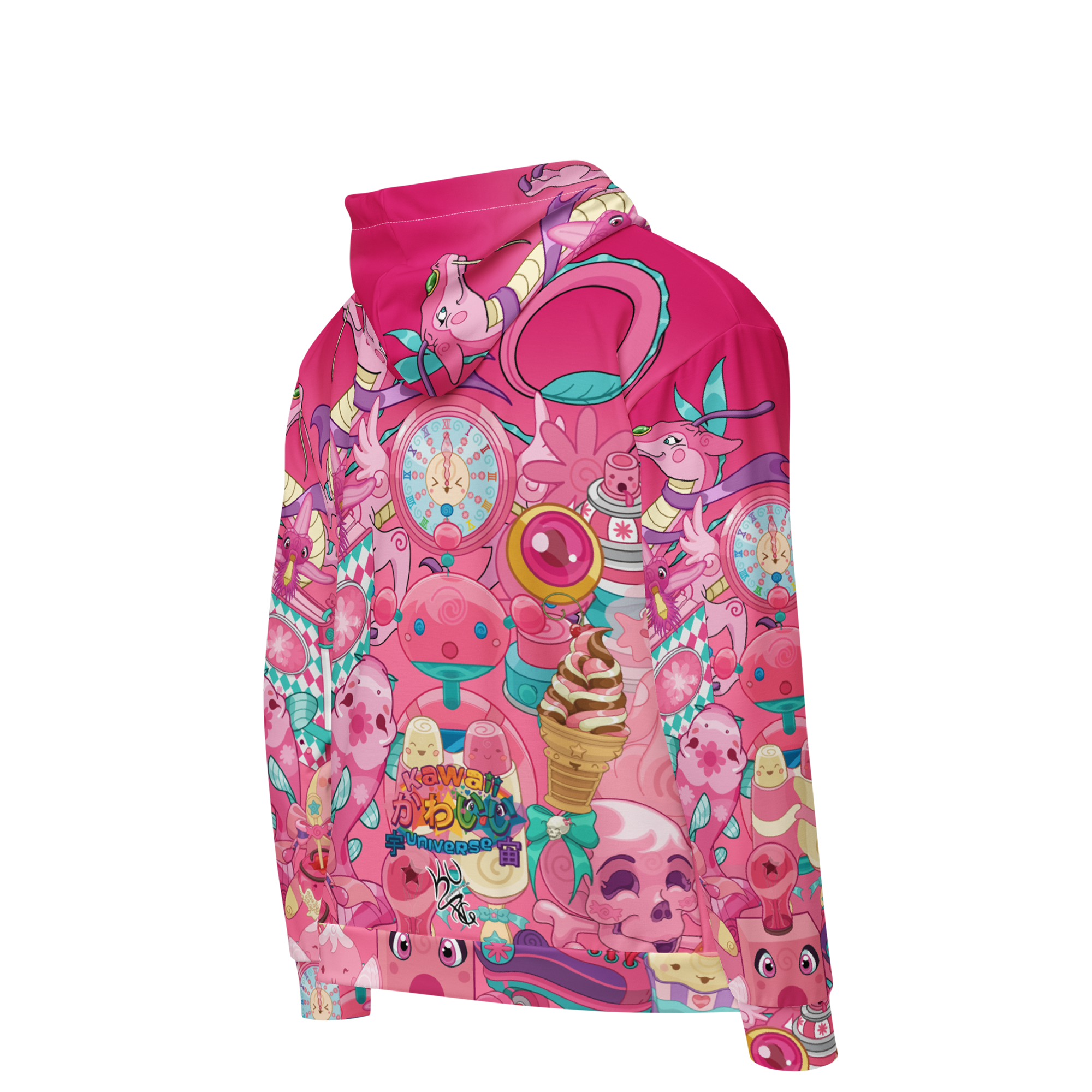 Kawaii Universe - Cute Hyper Nikomi Pink to Purple Unisex Zip Up Hoodie