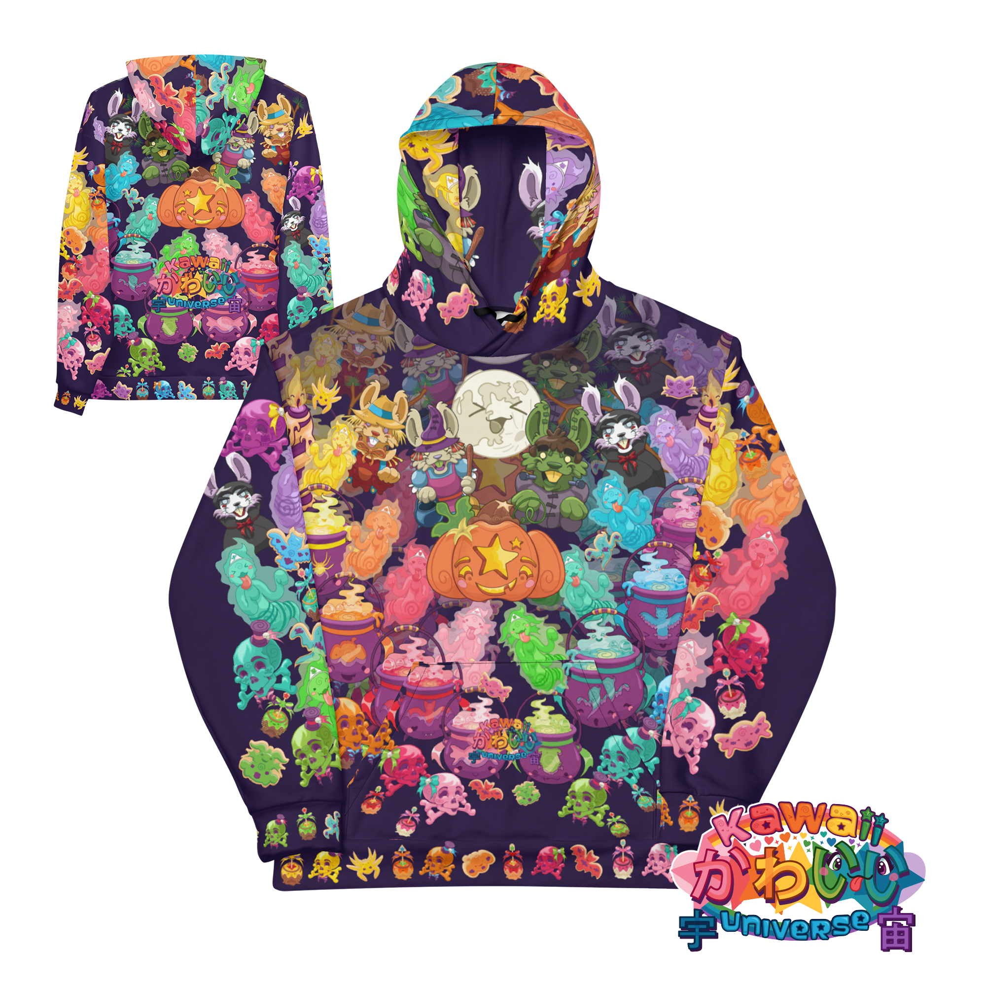 Kawaii Universe - KUte Spooky Kawaii-LOL-ween Halloween Unisex Classic or Zip Up Hoodie