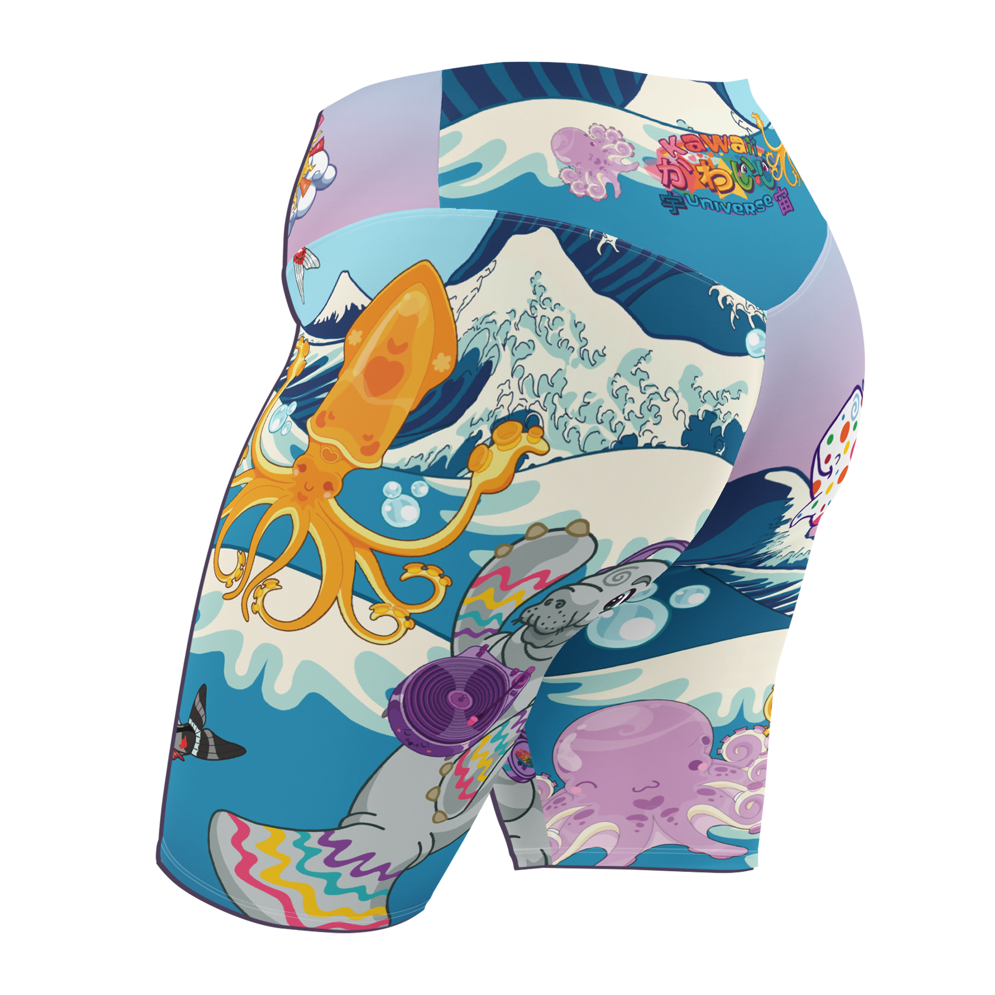 Kawaii Universe - Cute Manatee DJ ( Ocean is My Home ) Bike Shorts