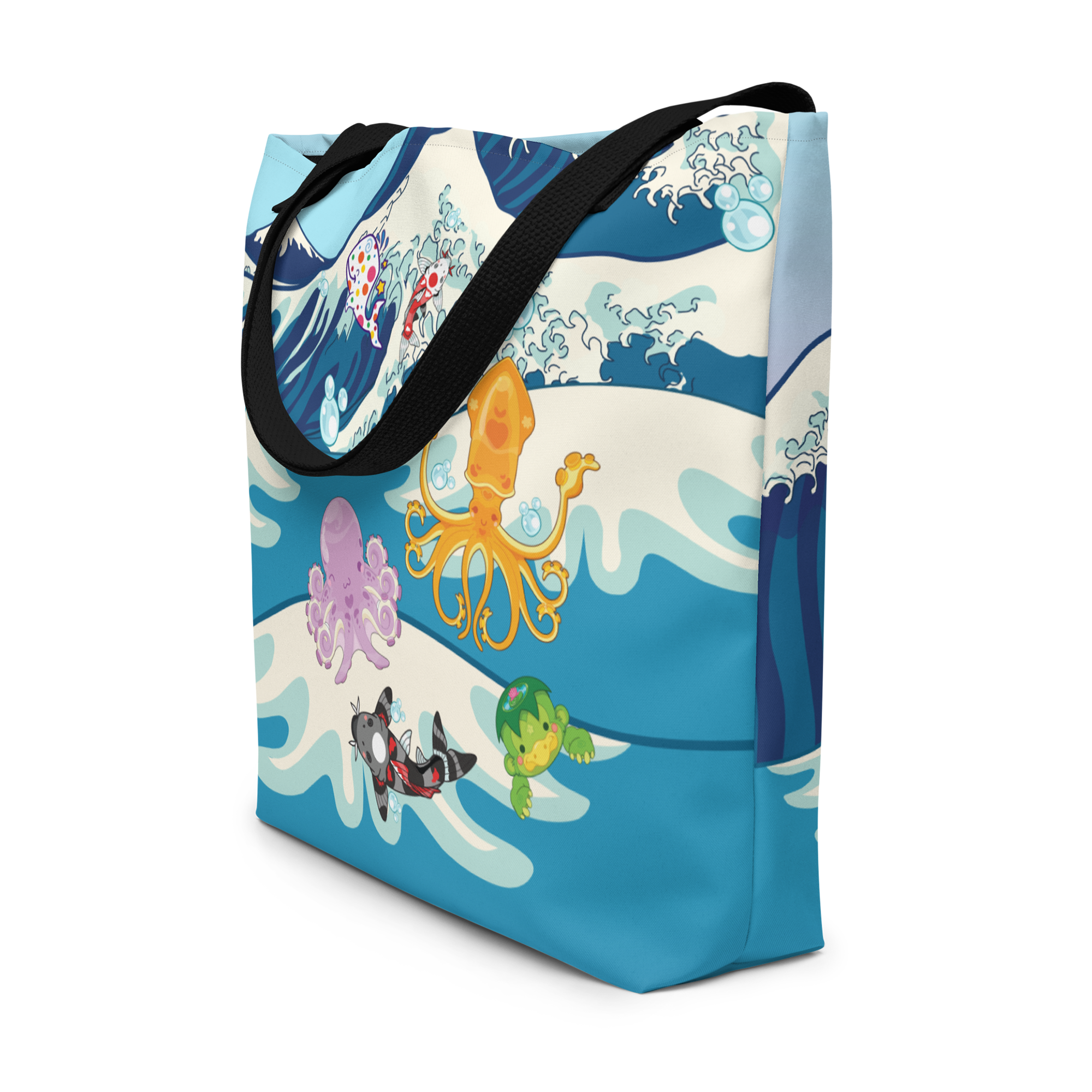 Kawaii Universe - Cute Manatee DJ Over the Sea Designer Bags