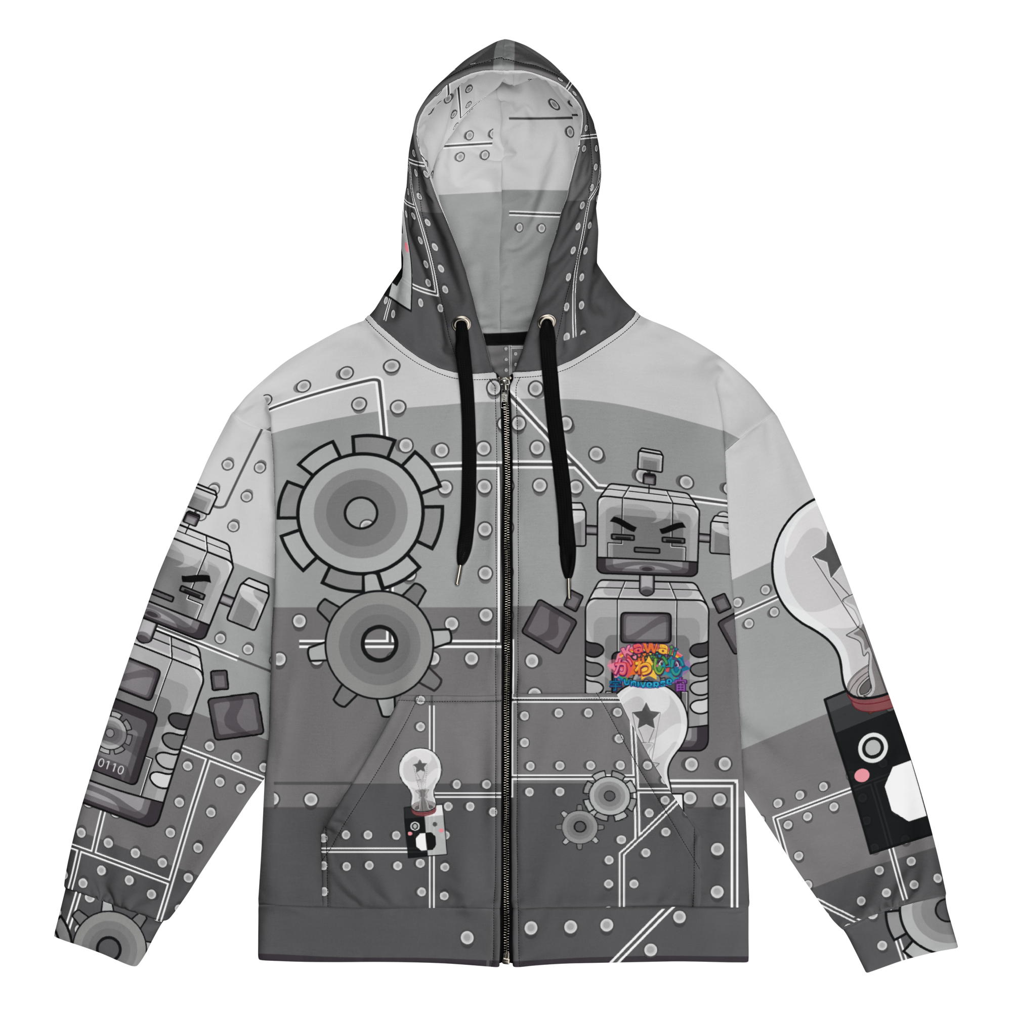 Kawaii Universe - Cute Metallized Robot Unisex Classic or Zip Up Hoodie