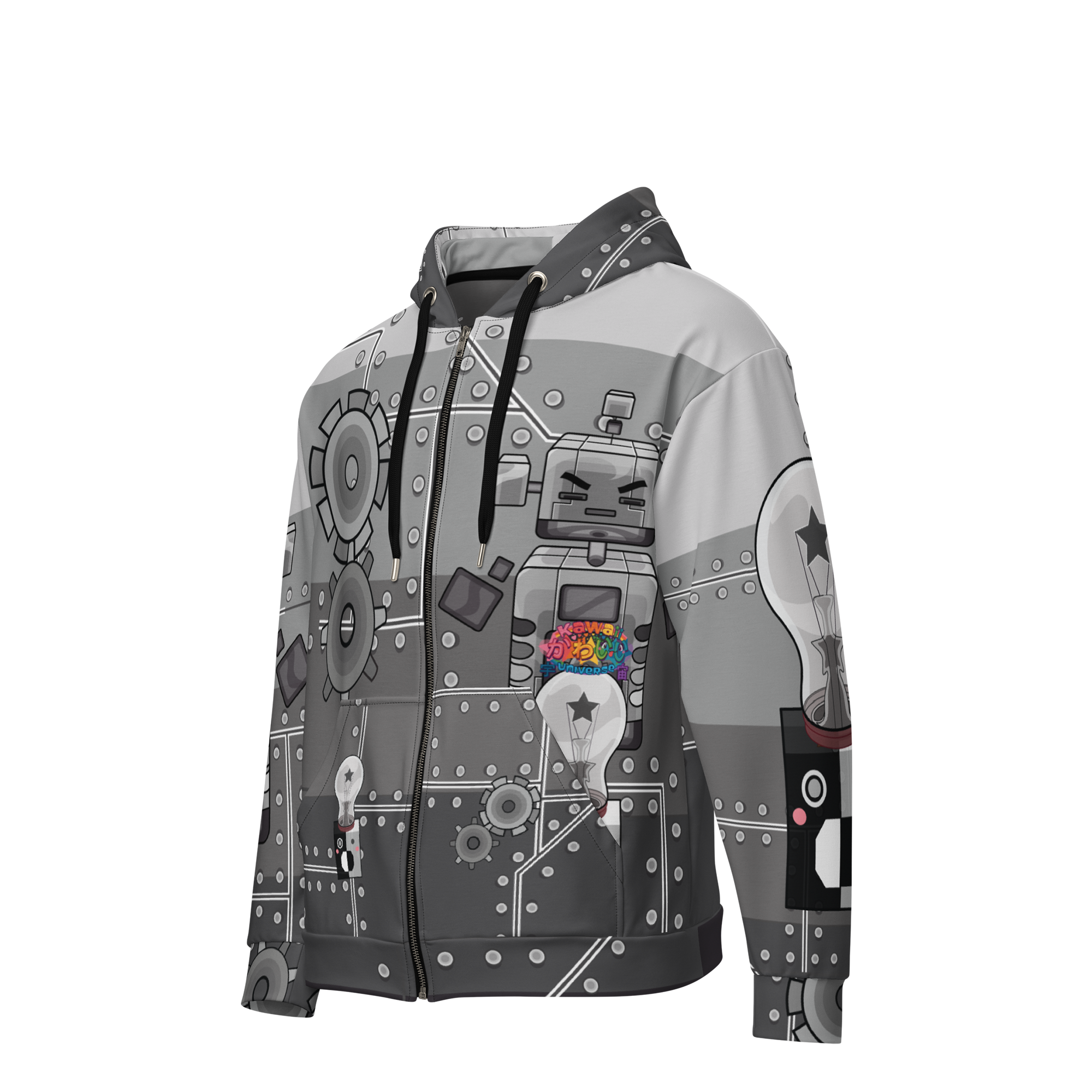 Kawaii Universe - Cute Metallized Robot Unisex Classic or Zip Up Hoodie