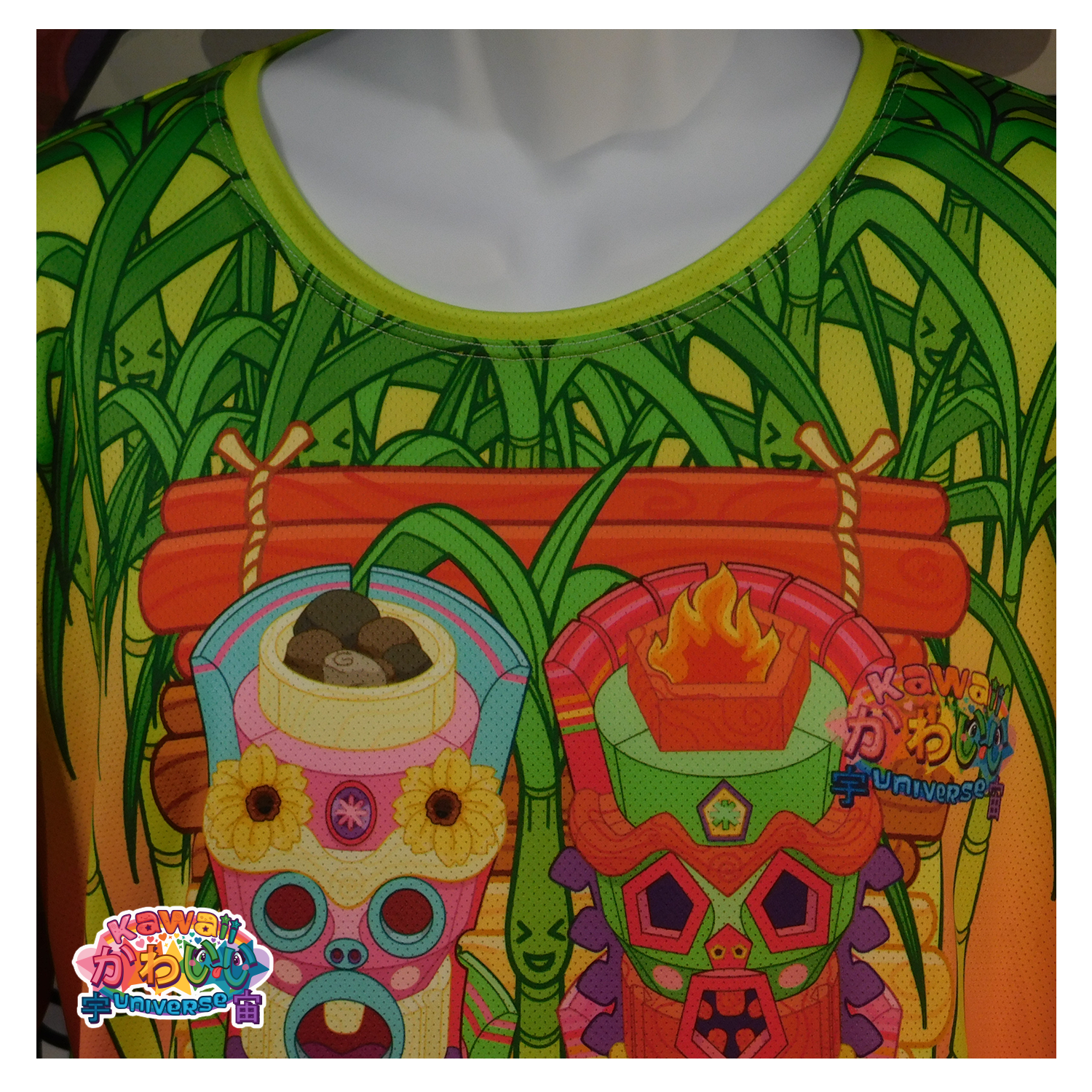 Kawaii Universe - Cute Miami Tiki Totems Ladies Workout Tee