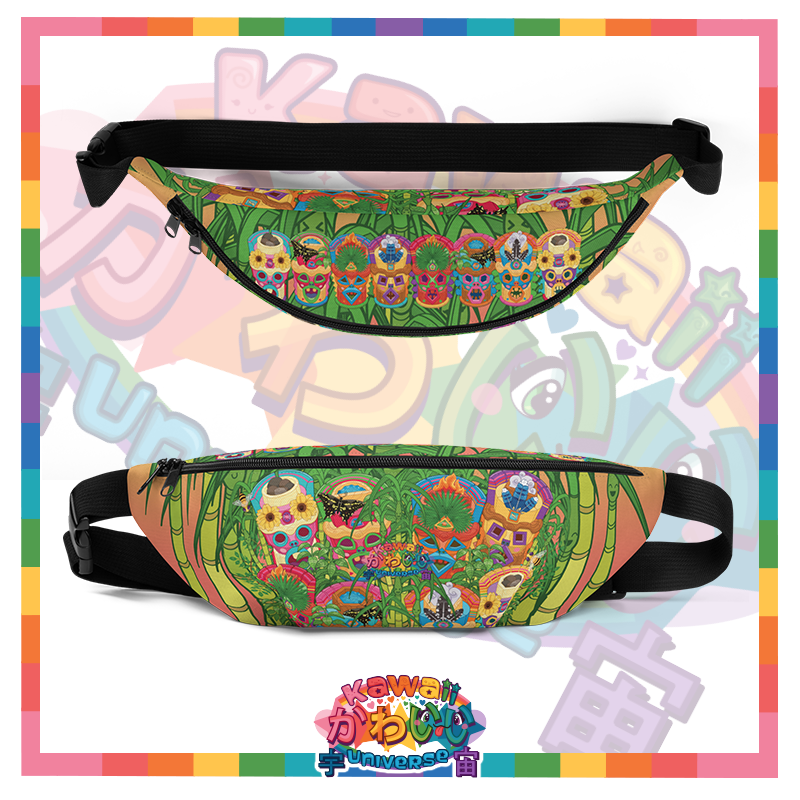 Kawaii Universe - Cute Miami Tiki Totems Designer Unisex Fanny Pack