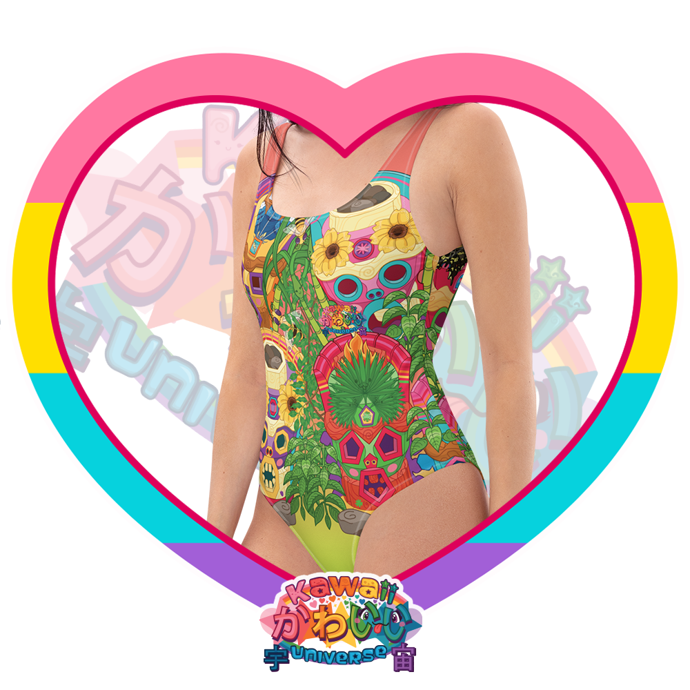 Kawaii Universe - Cute Miami Tiki Totems Ladies Swimsuit Bodice