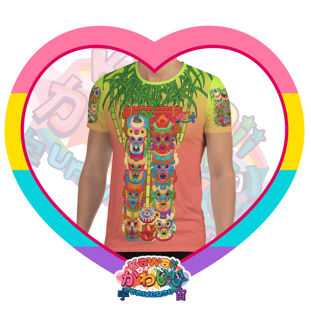 Kawaii Universe - Cute Miami Tiki Totems Mens Workout Tee