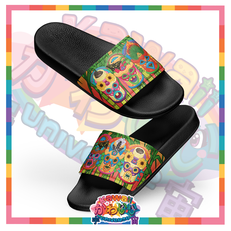 Kawaii Universe - Cute Miami Tiki Totems Designer Slip-on Shoes