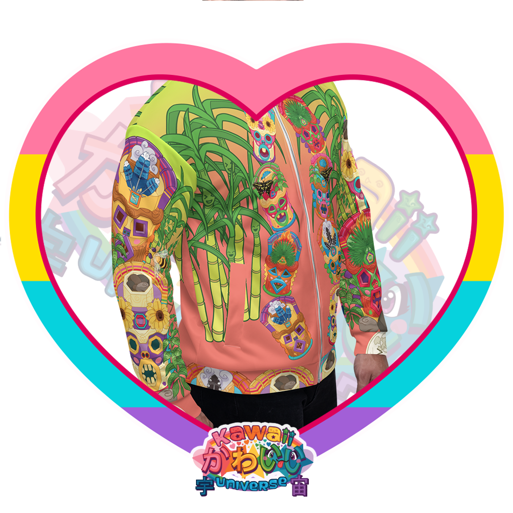 Kawaii Universe - Cute Miami Tiki Totems Designer Unisex Zip Jacket