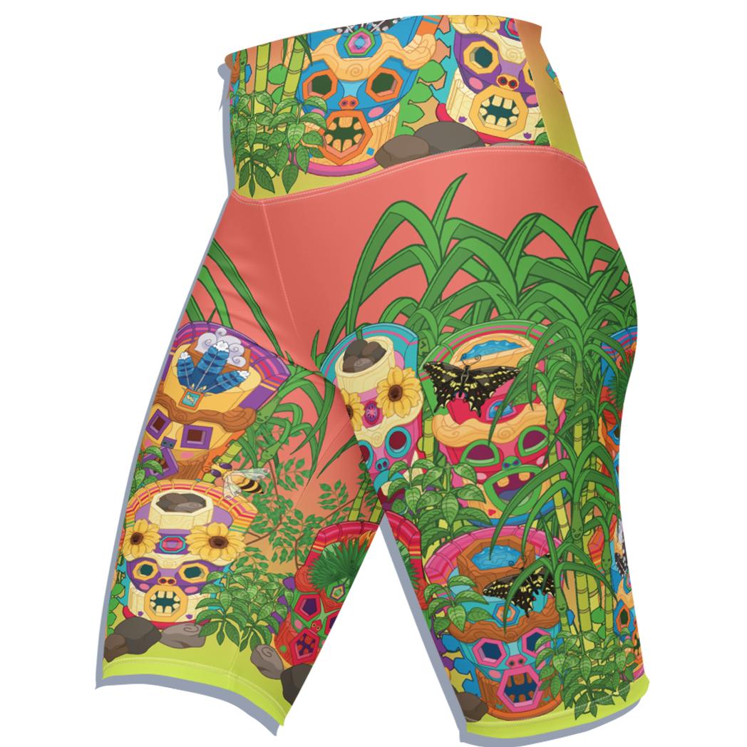 Kawaii Universe - Cute Miami Tiki Totem Bike Shorts