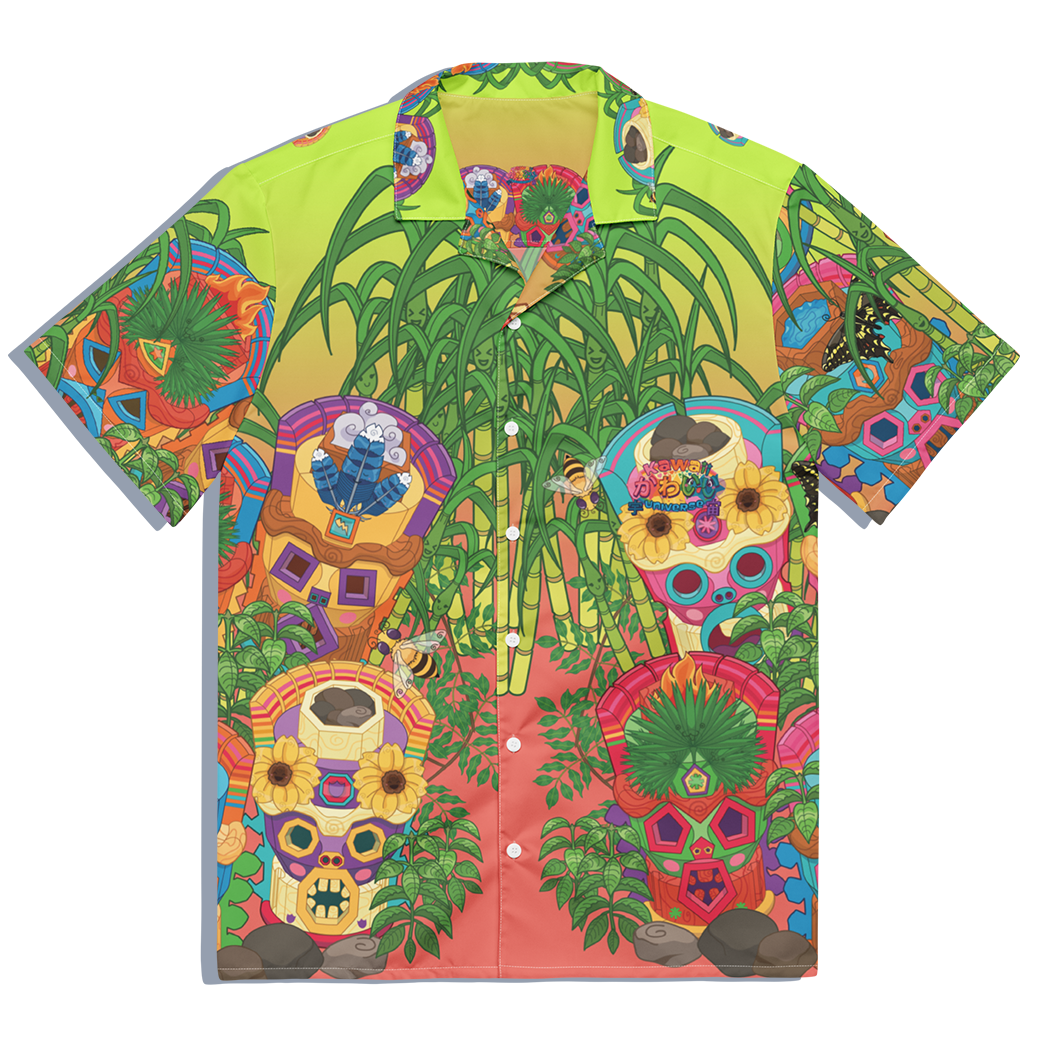 Kawaii Universe - Cute Miami Tiki Totems Unisex Button Up Shirt