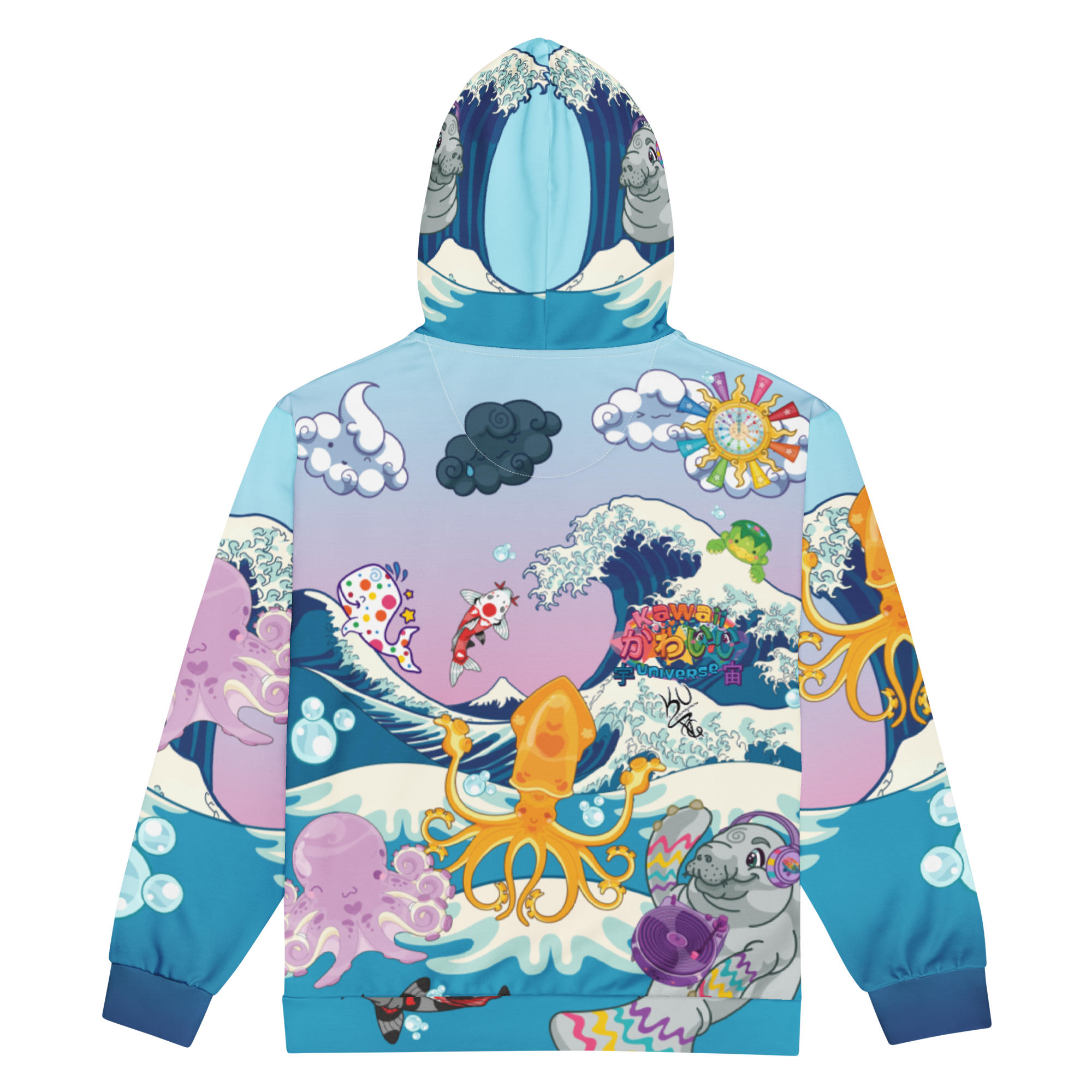 Kawaii Universe - Cute Manatee DJ (Ocean is My Home ) Unisex Classic or Zip up Hoodie