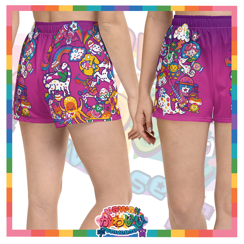 Kawaii Universe - Cute Playfulverse Ladies Sports Shorts