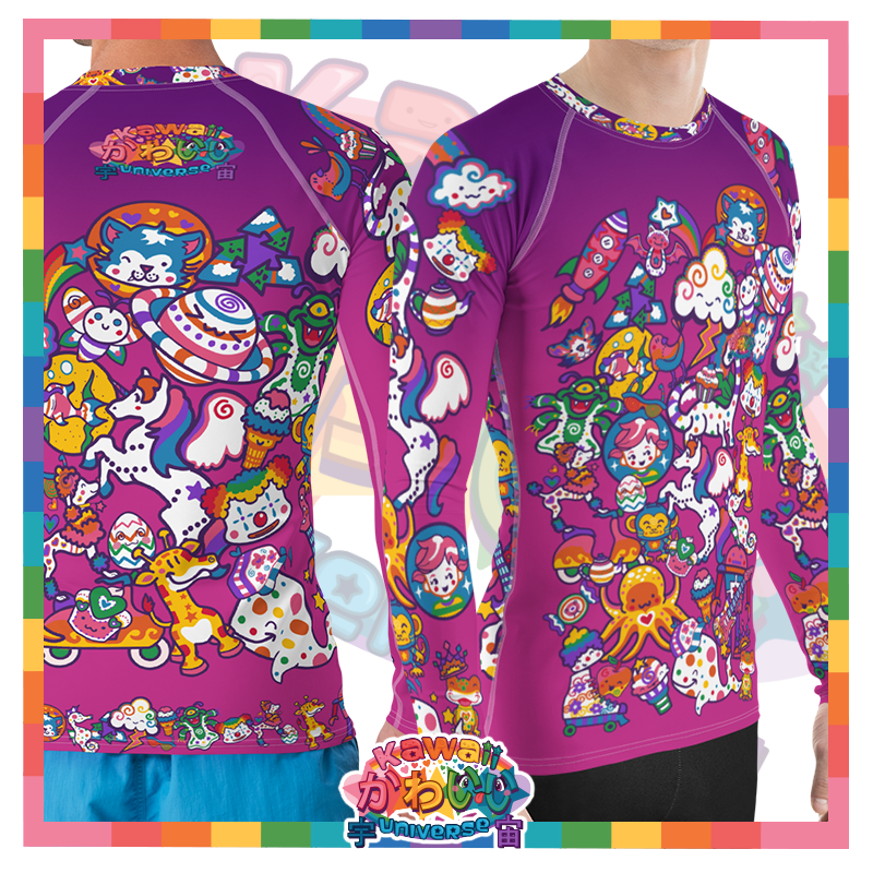 Kawaii Universe - Cute Playfulverse Mens Rash Guard