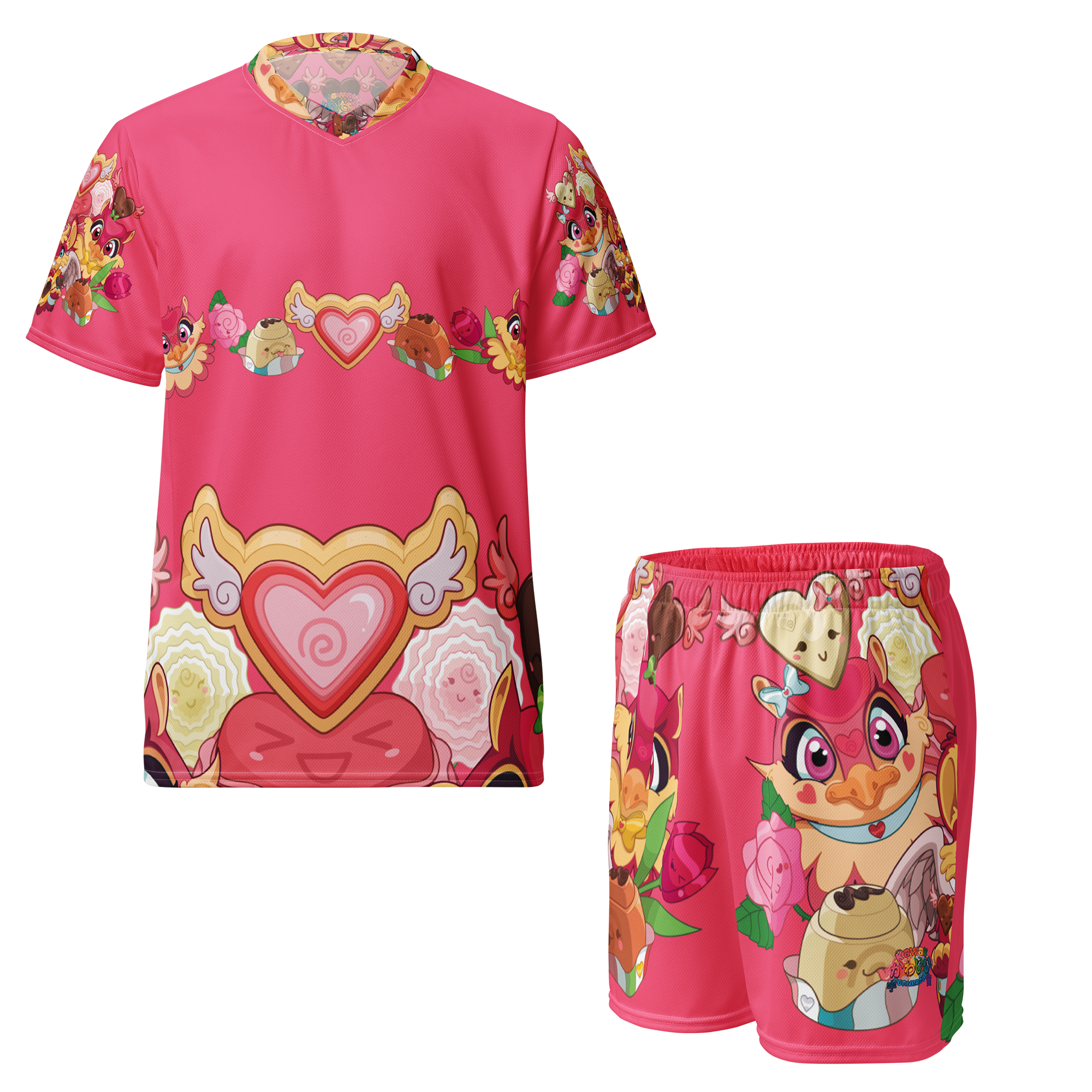 Kawaii Universe - Cute Supa Sweet Love Unisex Sports Mesh Set Outfit