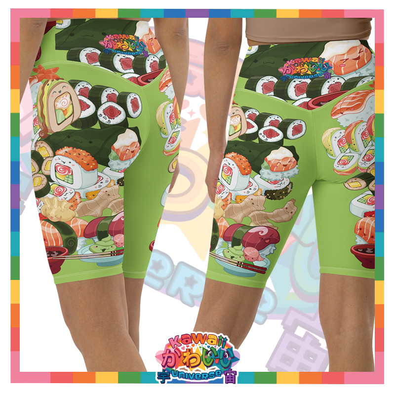 Kawaii Universe - Cute Sushi and Nigiri Designer Bike Shorts