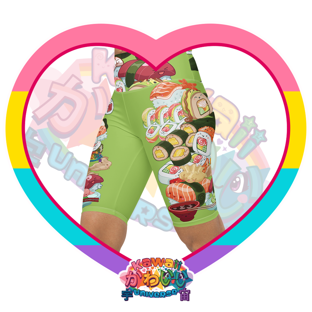 Kawaii Universe - Cute Sushi and Nigiri Designer Bike Shorts