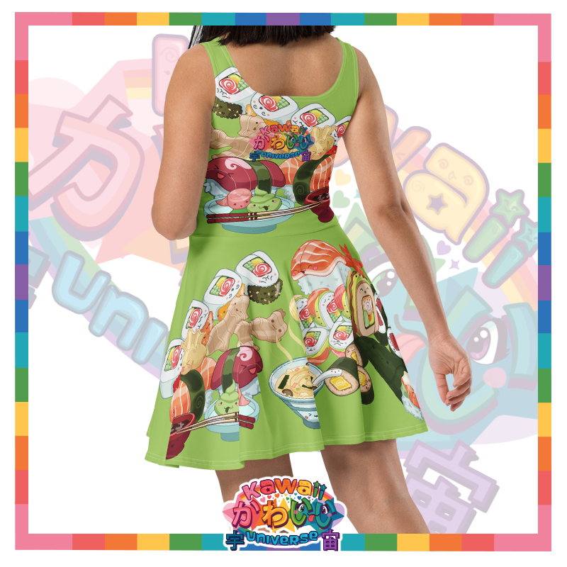 Kawaii Universe - Cute Sushi and Nigiri Designer Sun Dress