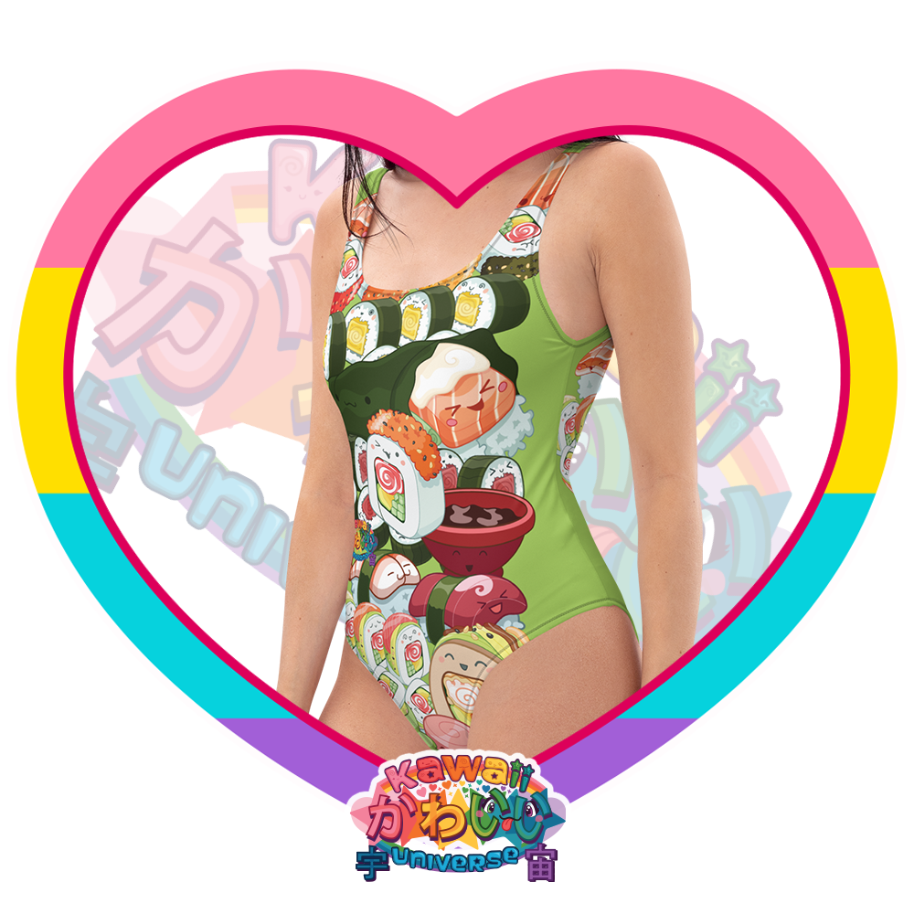 Kawaii Universe - Cute Sushi and Nigiri Designer Ladies Swimsuit Bodice