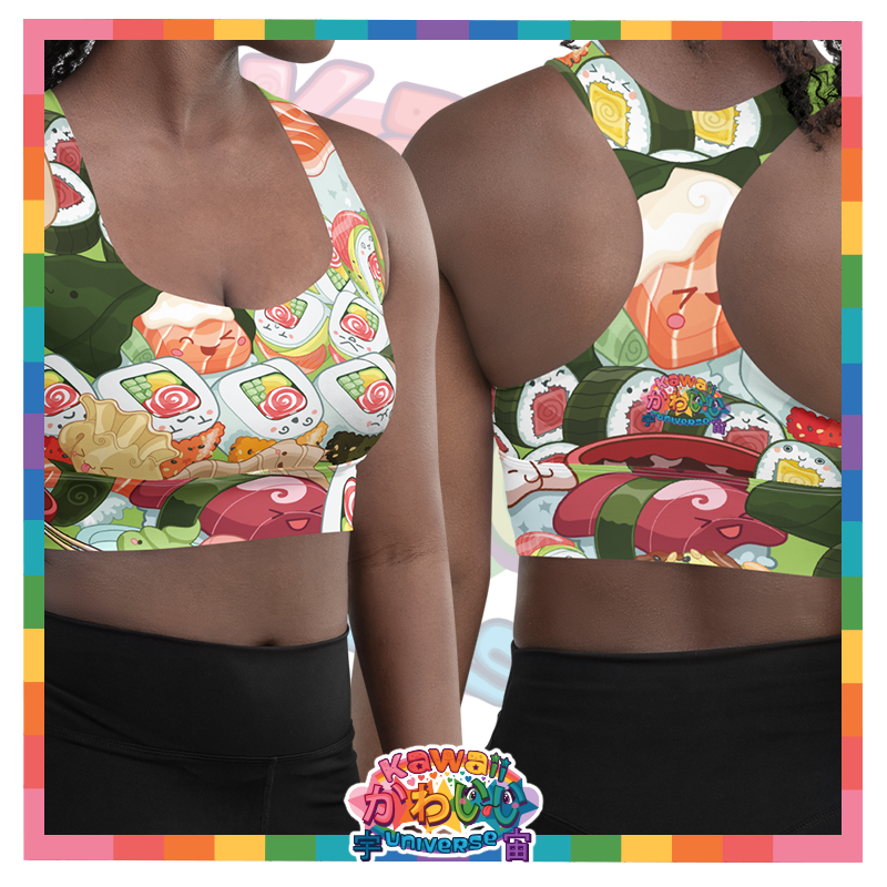 Kawaii Universe - Cute Sushi and Nigiri Sports Bra