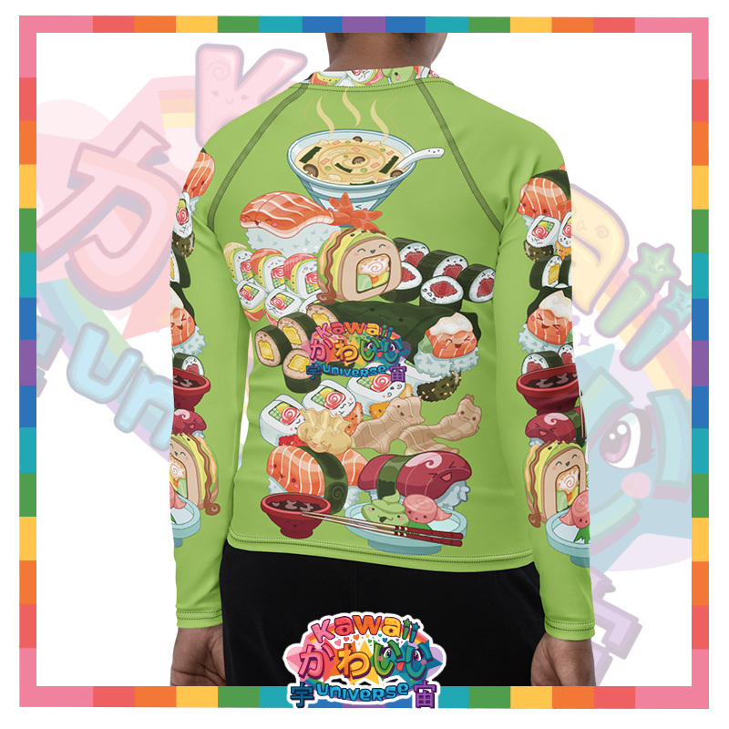 Kawaii Universe - Cute Sushi and Nigiri Designer Toddler to Tween Unisex Sun and Swim Shirt