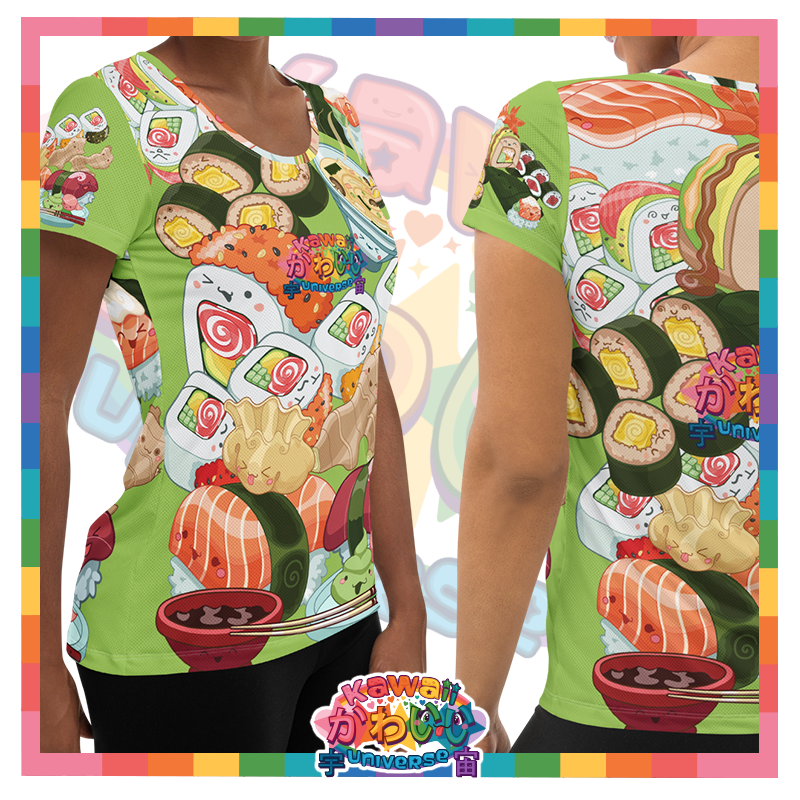 Kawaii Universe - Cute Sushi and Nigiri Ladies Workout Tee