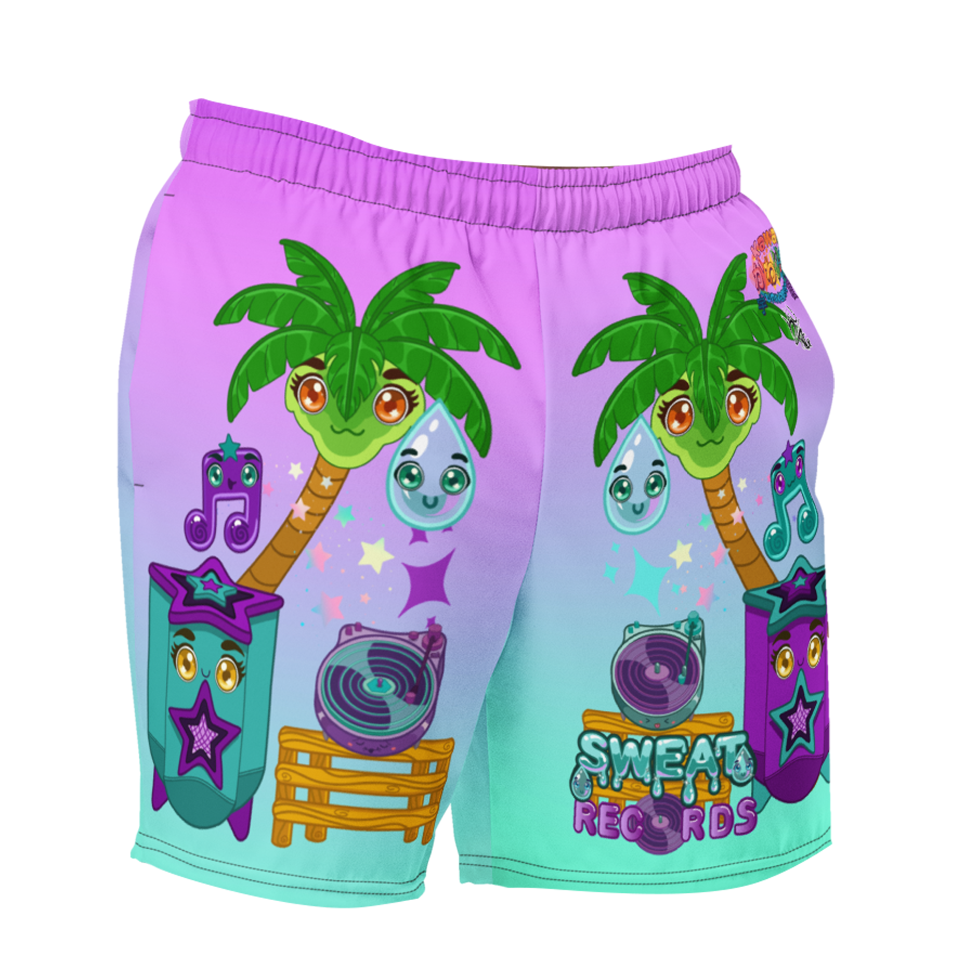 Kawaii Universe - Cute Sweat Records Miami Unisex Sport or Swim Shorts