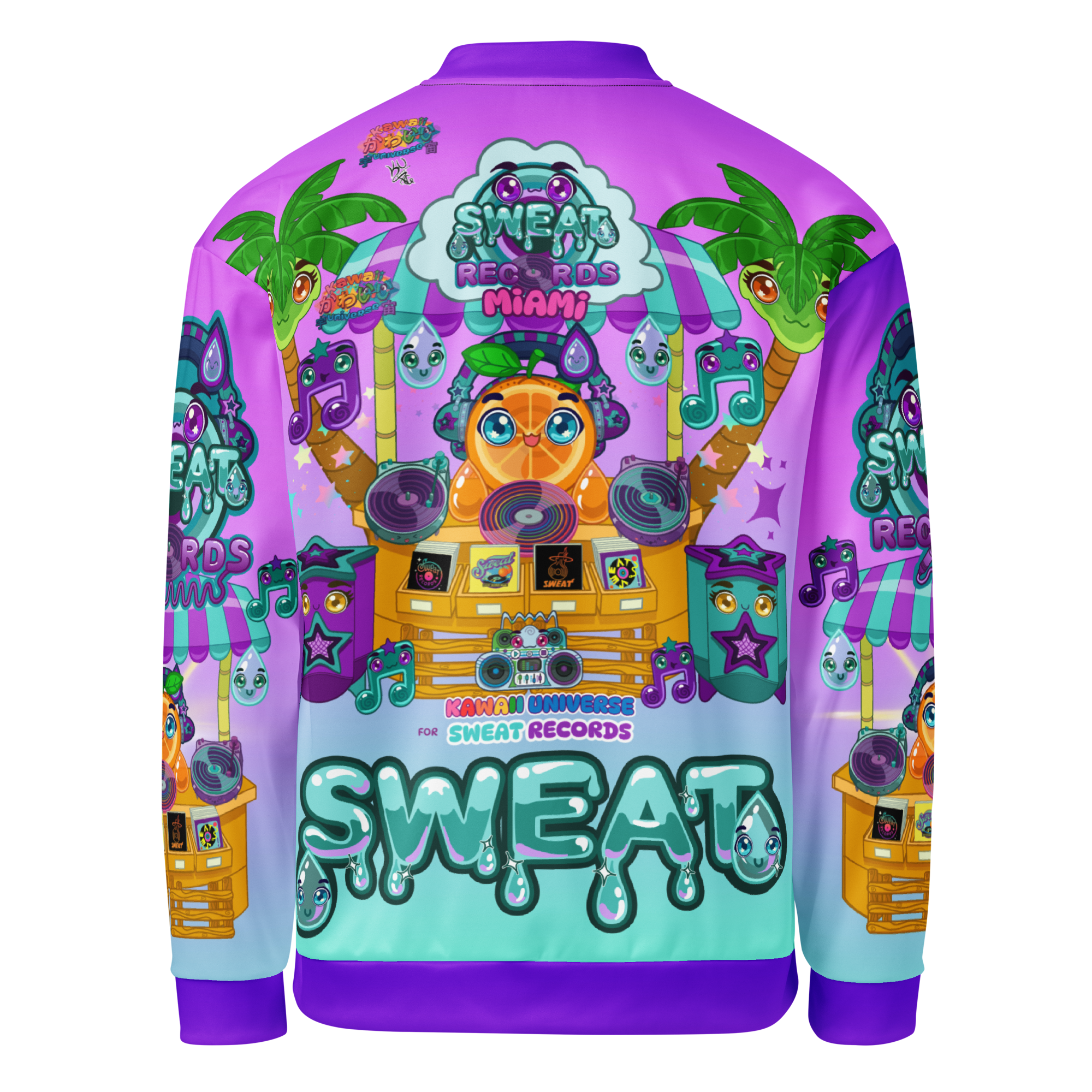 Kawaii Universe - Cute Sweat Records Miami Designer Unisex Zipup Bomber Jacket