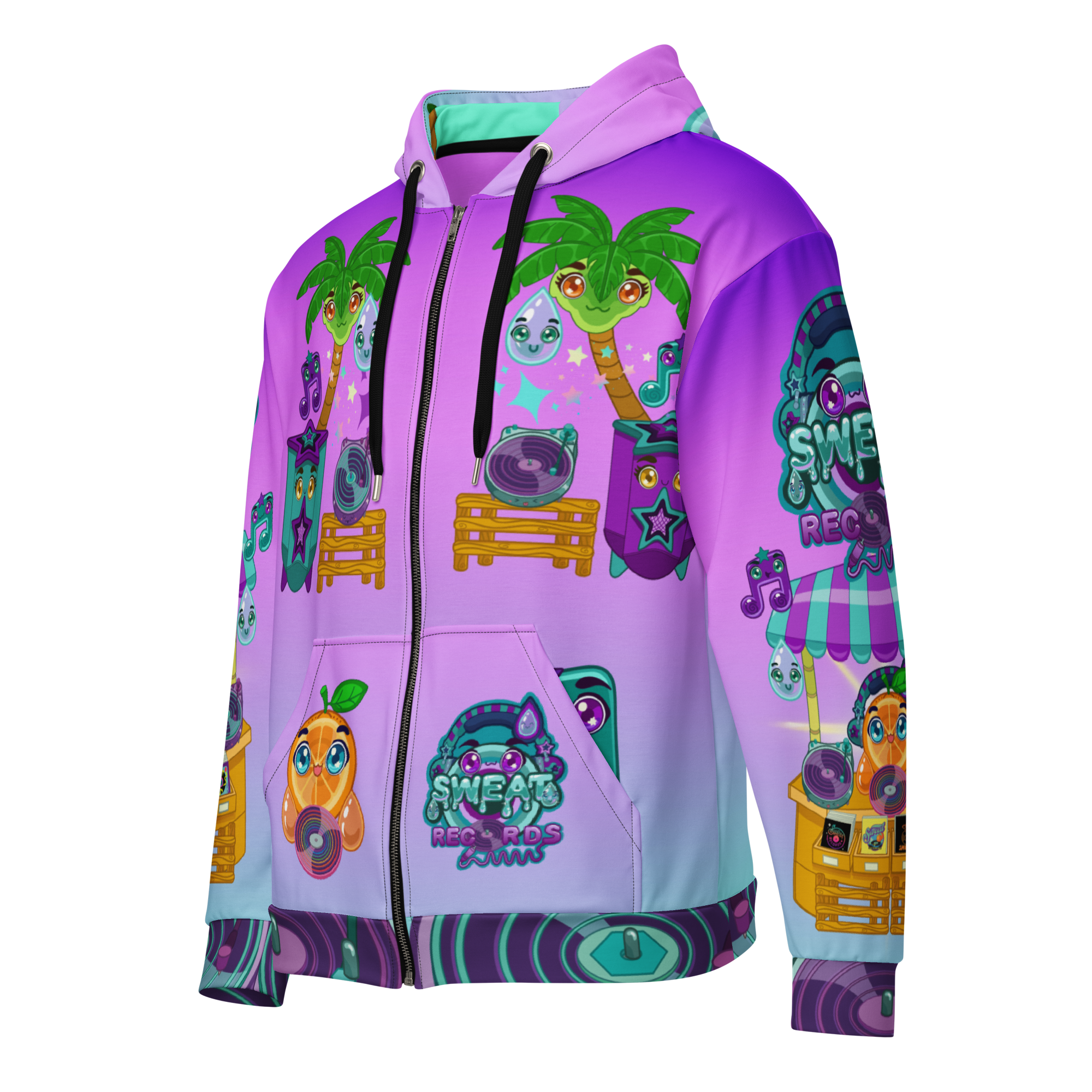 Kawaii Universe - Cute Sweat Records Miami Unisex Classic or Zip up Hoodie