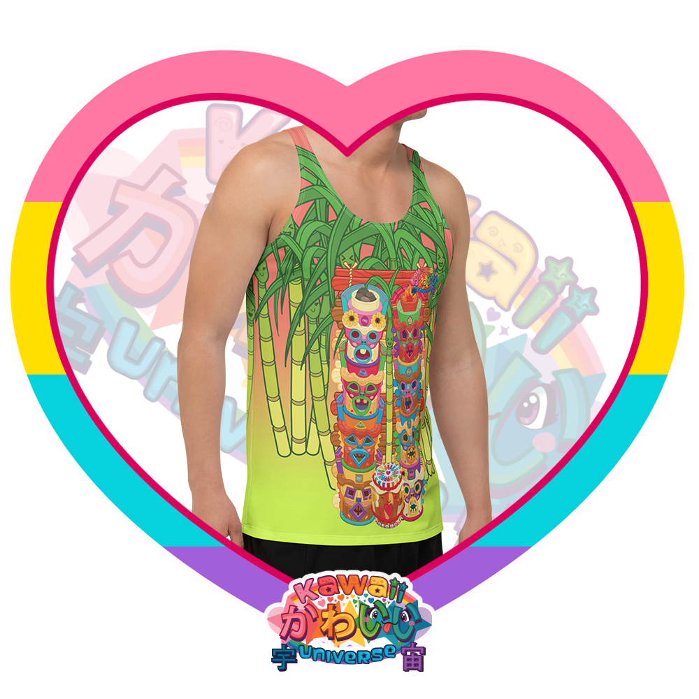 Kawaii Universe - Cute Miami Tiki Totems Mens or Unisex Tank Top