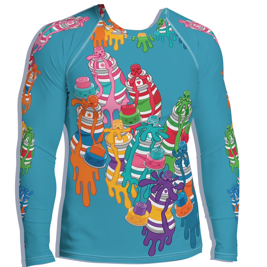 Kawaii Universe - Cute Urban Spray Cans Mens Rash Guard