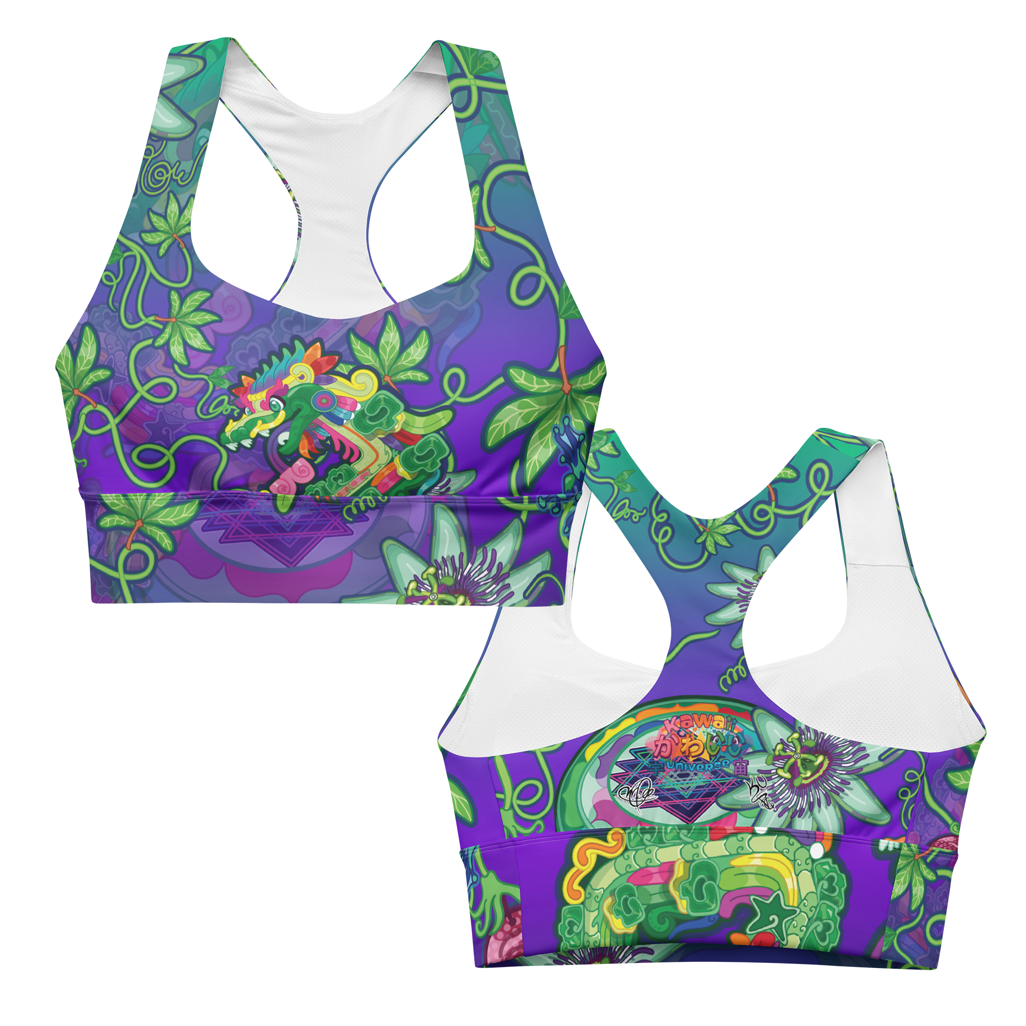 Kawaii Universe - Cute Year of The Dragon Quetzal Collab DrWillTatu Sports Bra