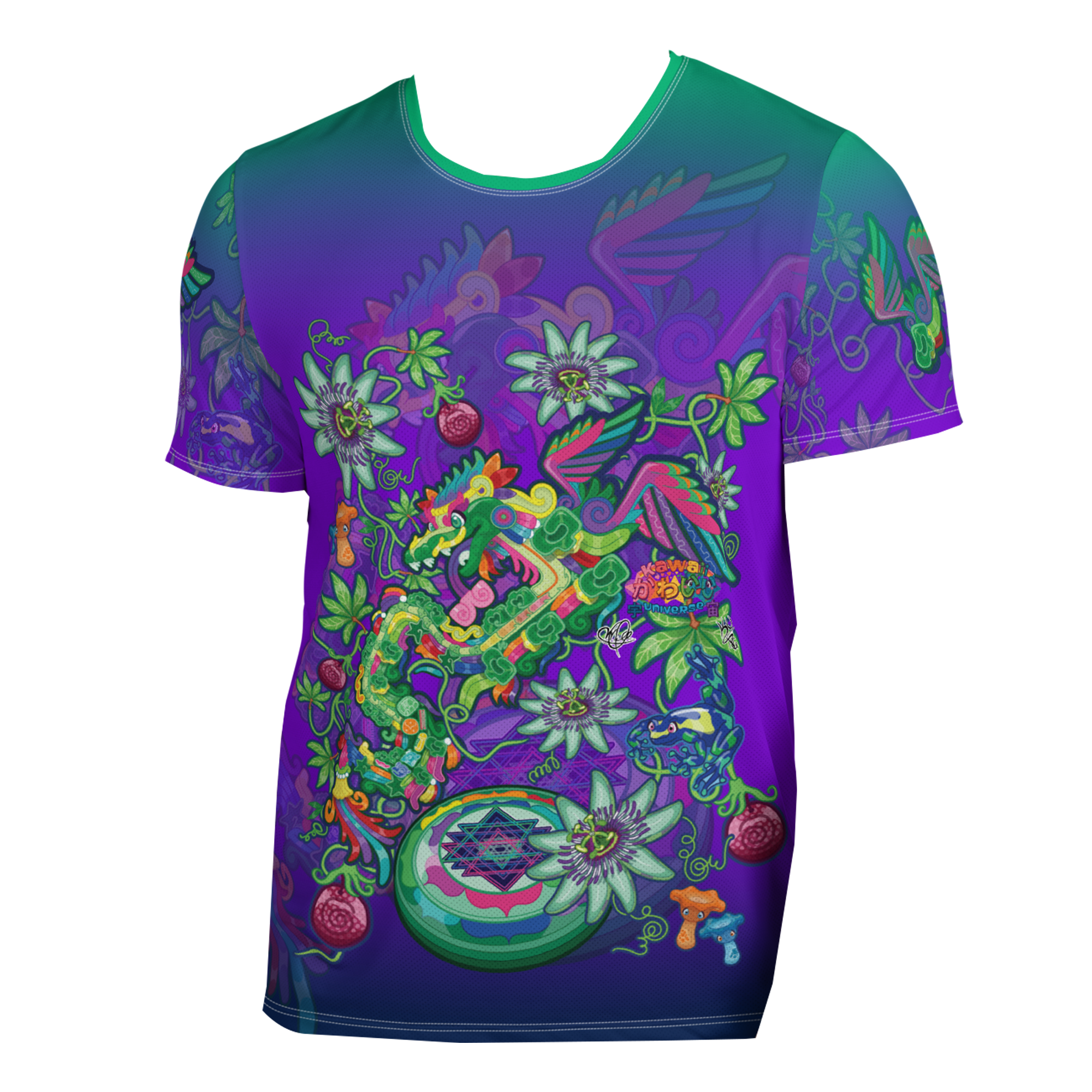 Kawaii Universe Cute Year of the Dragon Quetzal Collab DrWillTatu Breathable Sports Tee