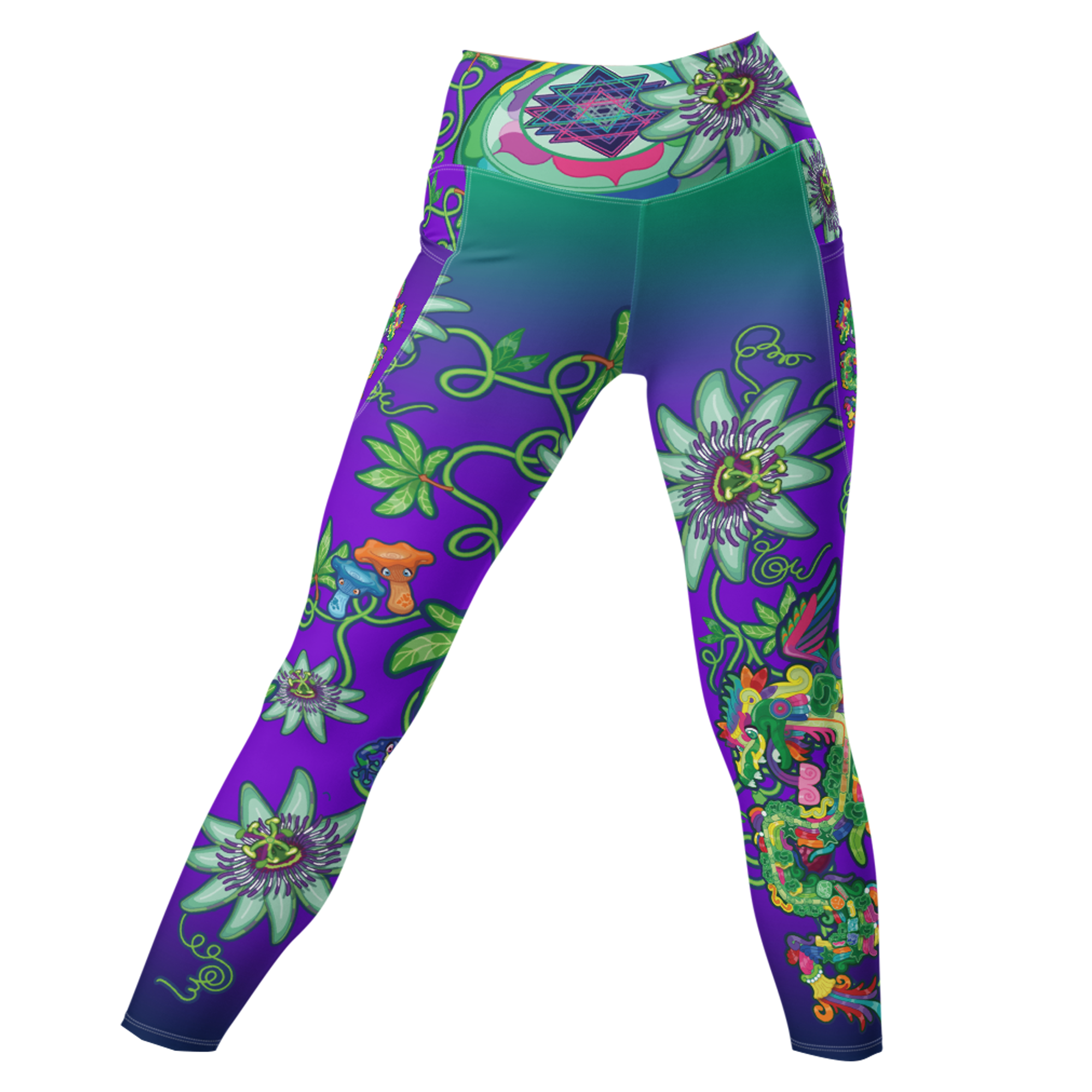 Kawaii Universe - Cute Year of the Dragon Quetzal Collab DrWillTatu Ladies Leggings