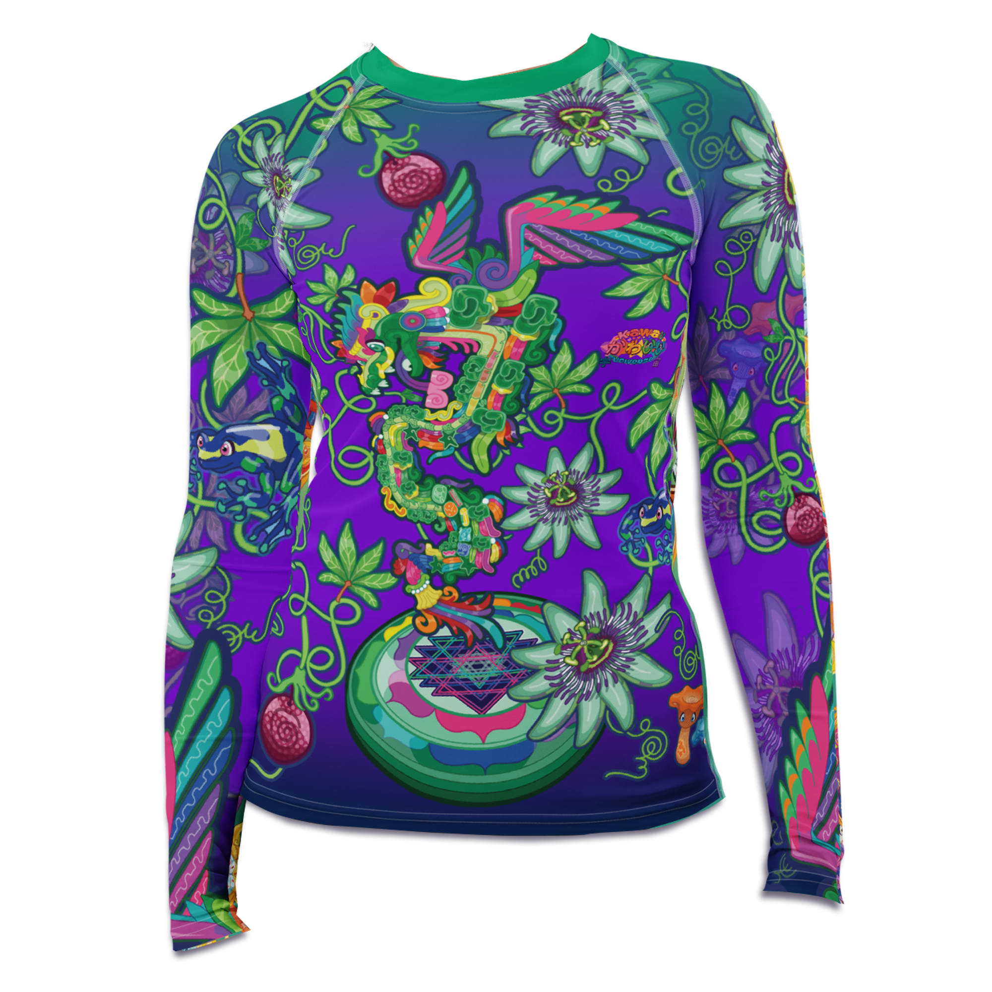 Kawaii Universe - Cute Year Of The Dragon Quetzal Collab DRWilltatu Ladies Rash Guard