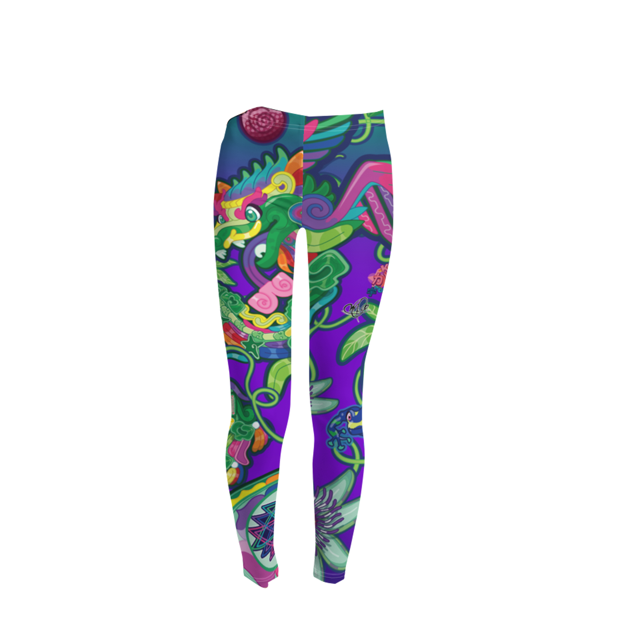 Kawaii Universe - Cute Year of The Dragon Quetzal Collab DrWillTatu Toddler to Tween Leggings