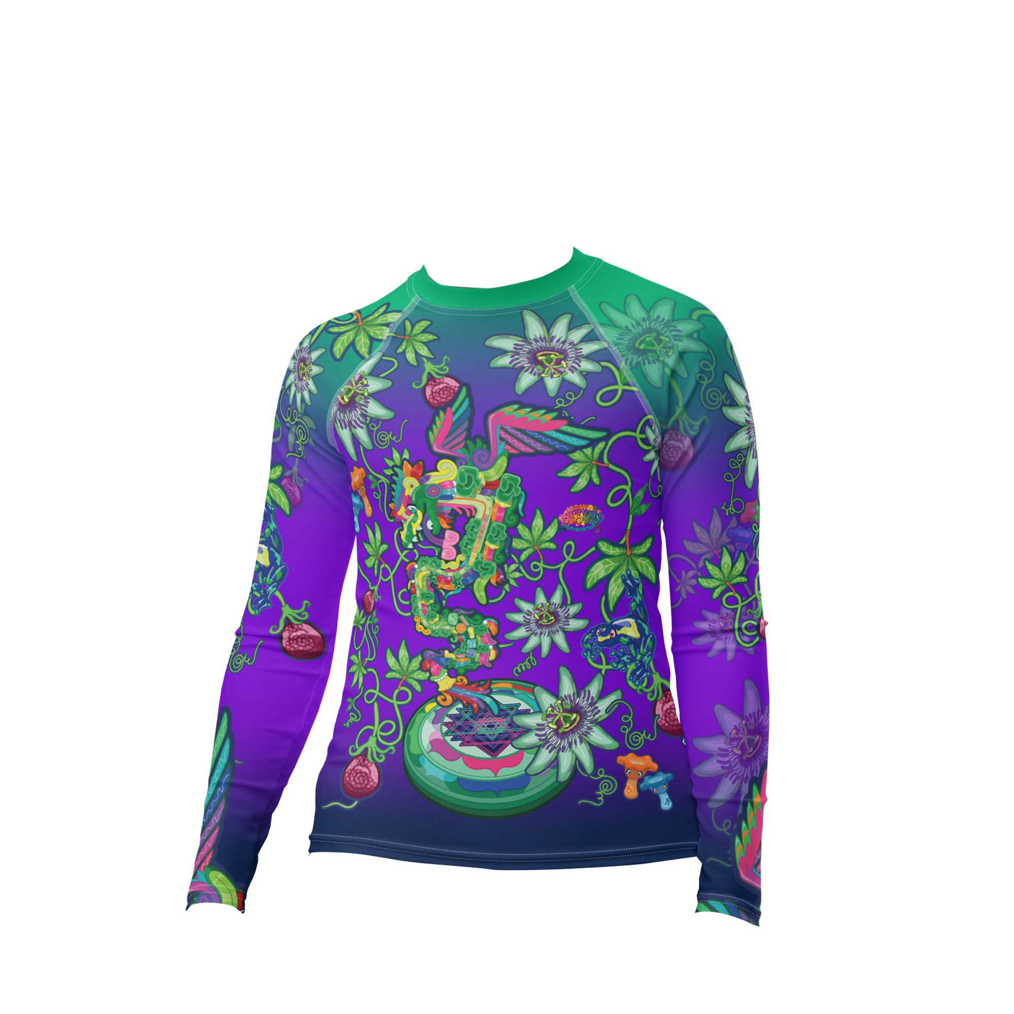 Kawaii Universe - Cute Year of The Dragon Quetzal Collab DRWillTatu Toddler to Tween Unisex Rash Guard