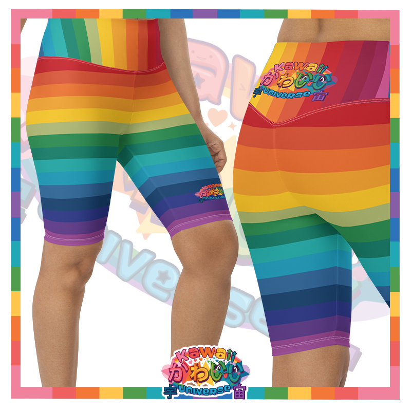 Kawaii Universe - Cute Alphabetic Spectrum Unisex Bike Shorts