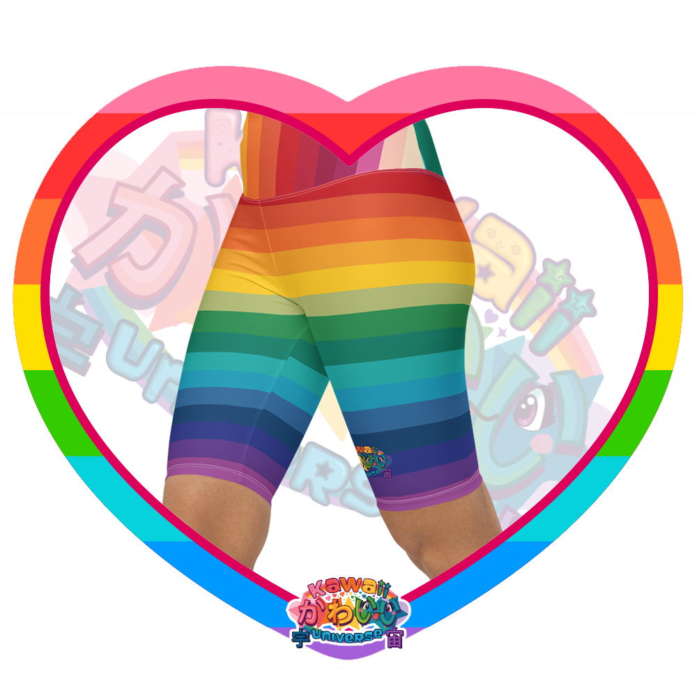 Kawaii Universe - Cute Alphabetic Spectrum Unisex Bike Shorts