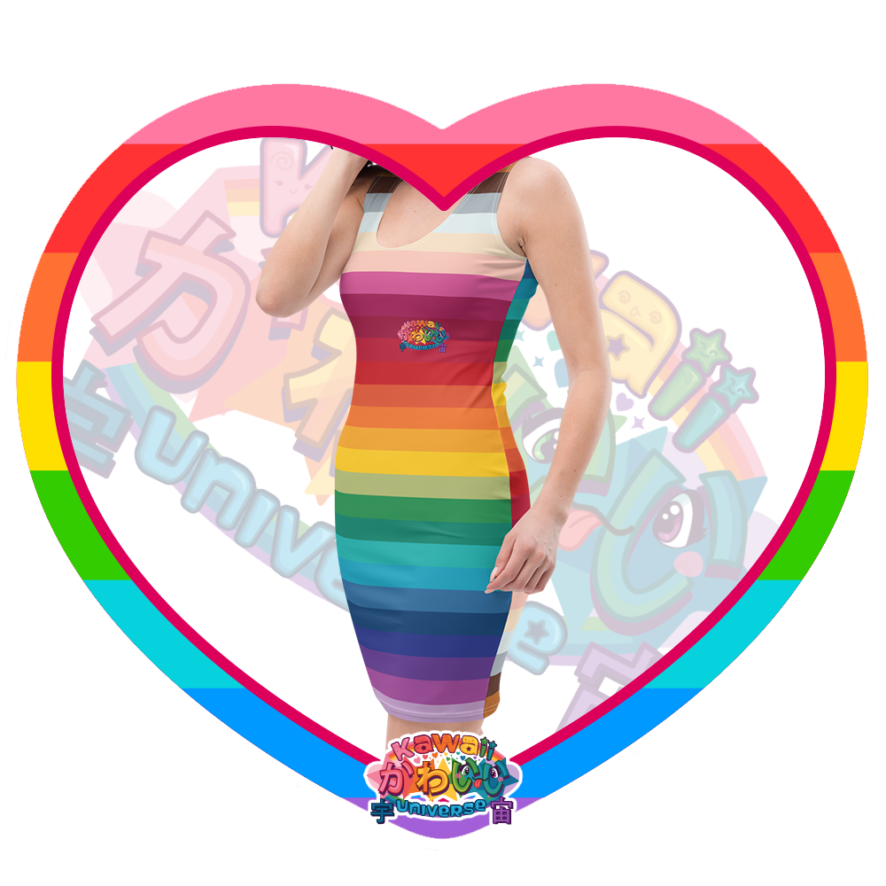 Kawaii Universe - Cute Alphabetic Spectrum Designer Cling Dress