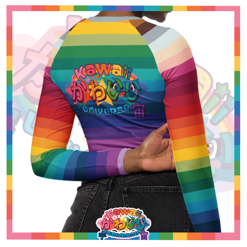 Kawaii Universe - Cute Alphabetic Spectrum Longsleeve Crop Top