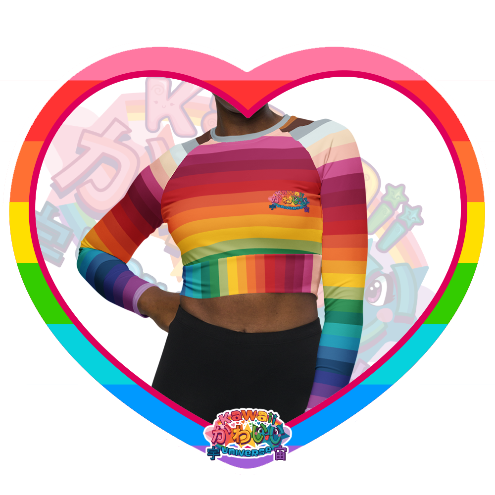 Kawaii Universe - Cute Alphabetic Spectrum Longsleeve Crop Top