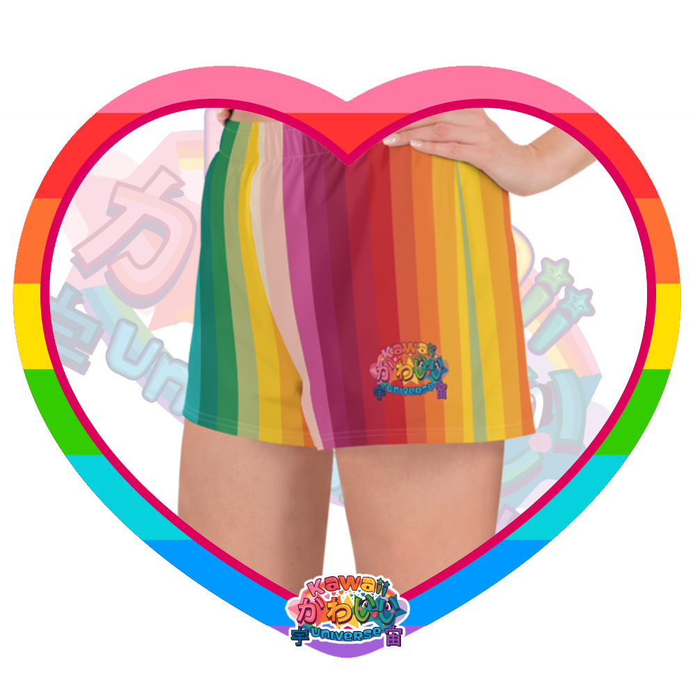 Kawaii Universe - Cute Alphabetic Spectrum Ladies Sports Shorts