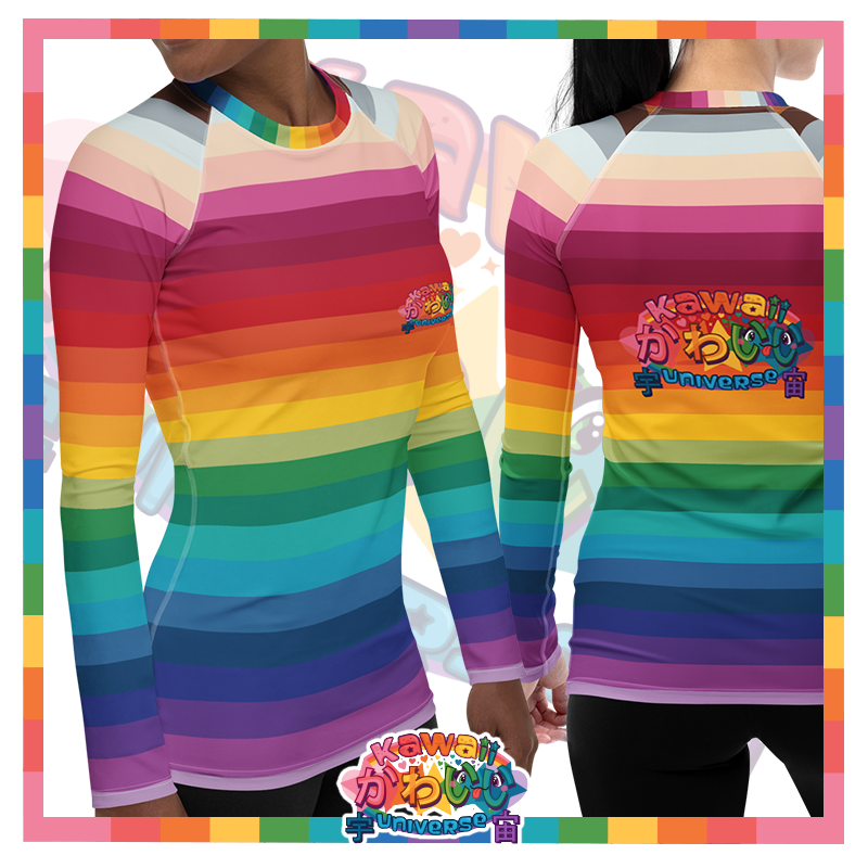 Kawaii Universe - Cute Alphabetic Spectrum Ladies Sun N' Swim Shirt