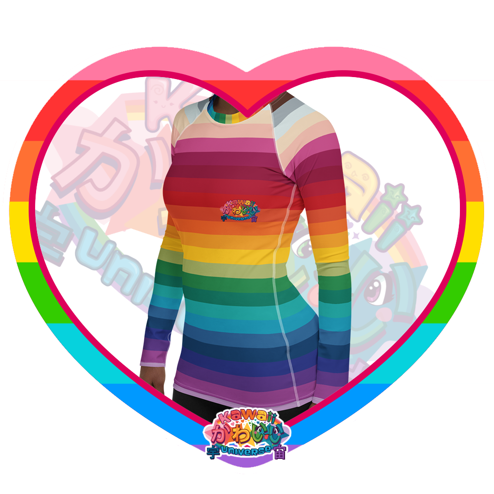 Kawaii Universe - Cute Alphabetic Spectrum Ladies Sun N' Swim Shirt