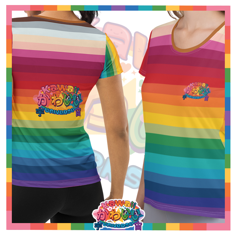 Kawaii Universe - Cute Alphabetic Spectrum Ladies Workout Tee